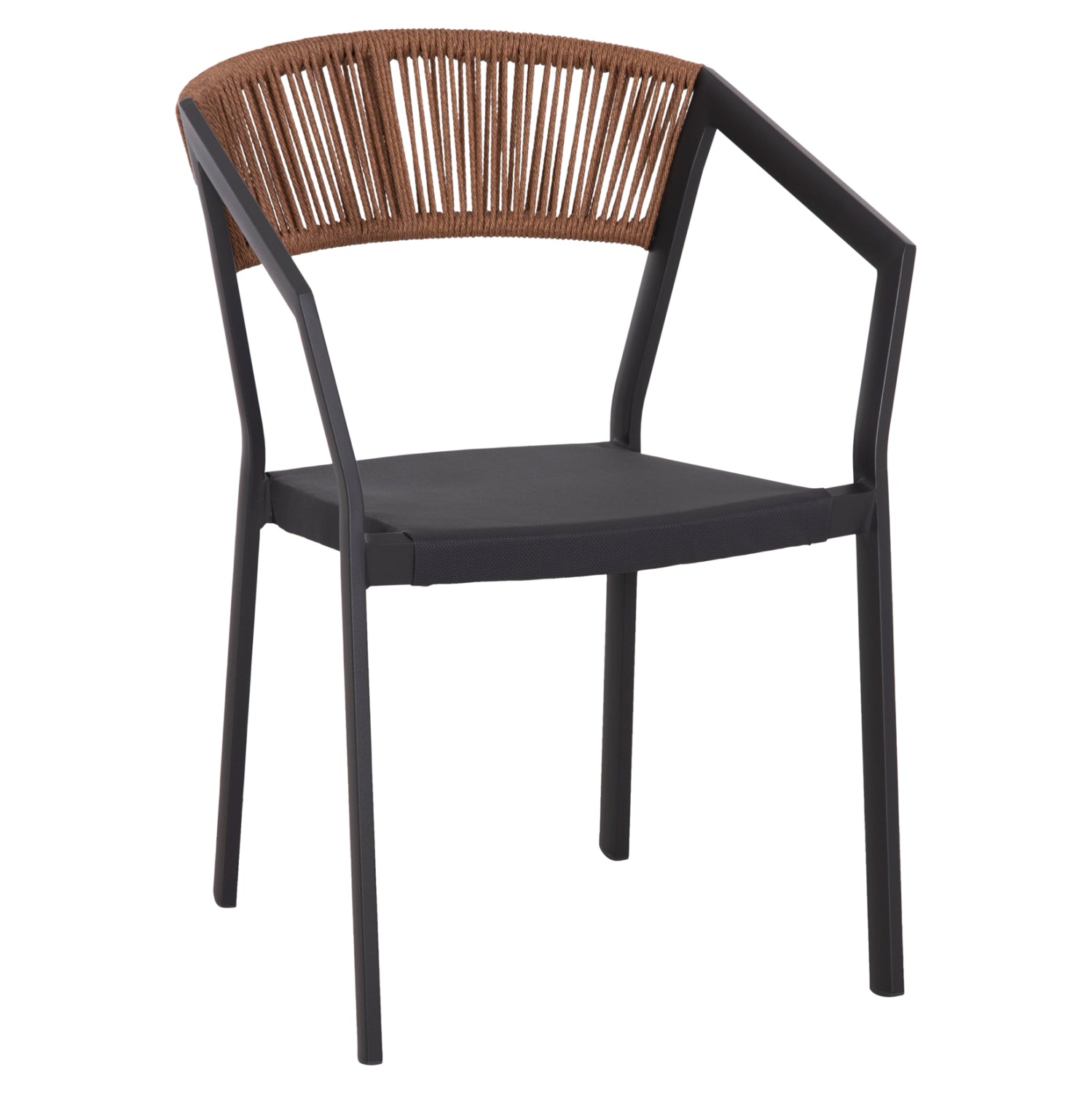 Кресло MIRI цвят антрацит-бежов ратан 57x63x82