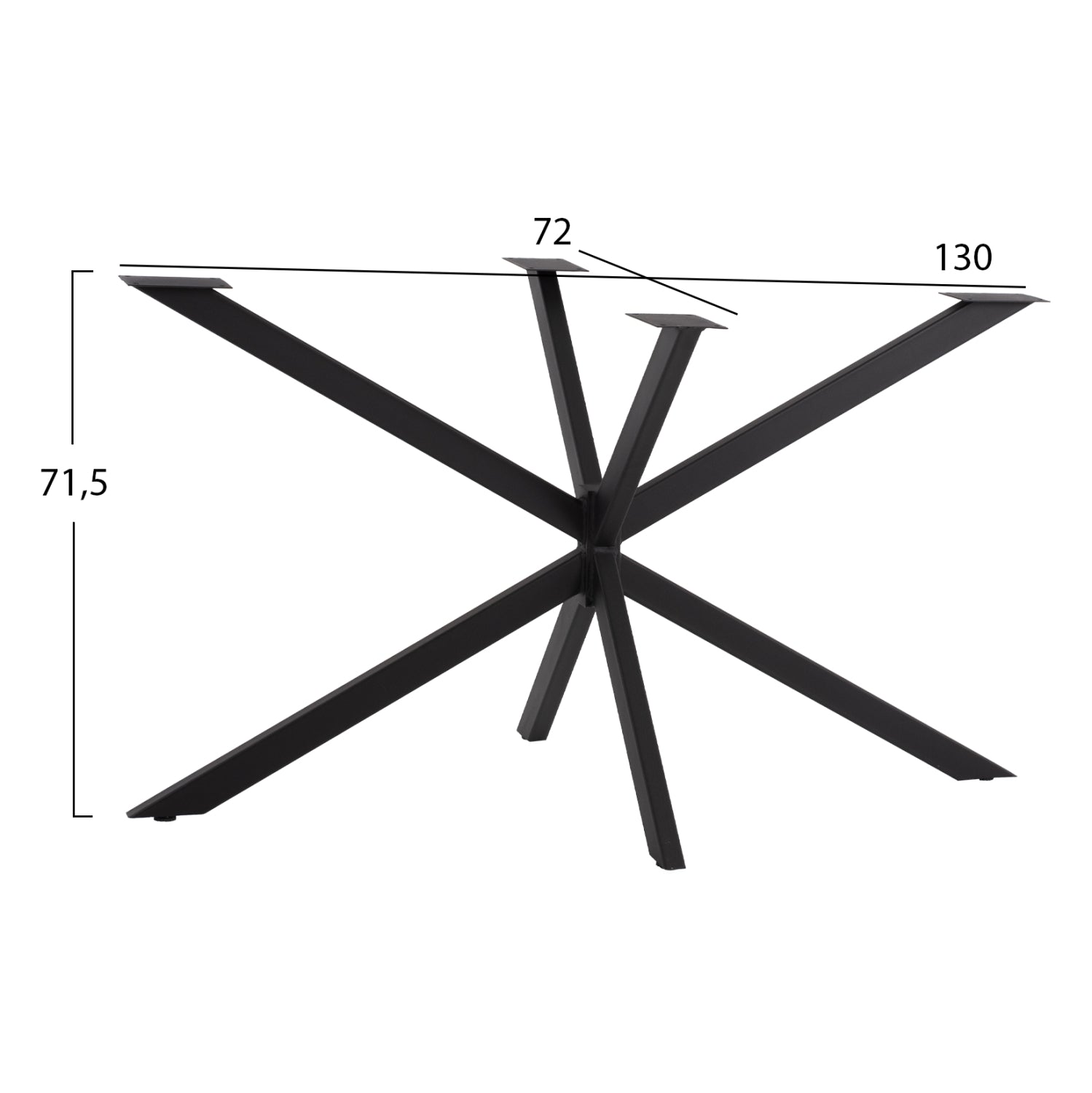 Основа за маса двойна 5917 черен цвят 130x72x71,5см