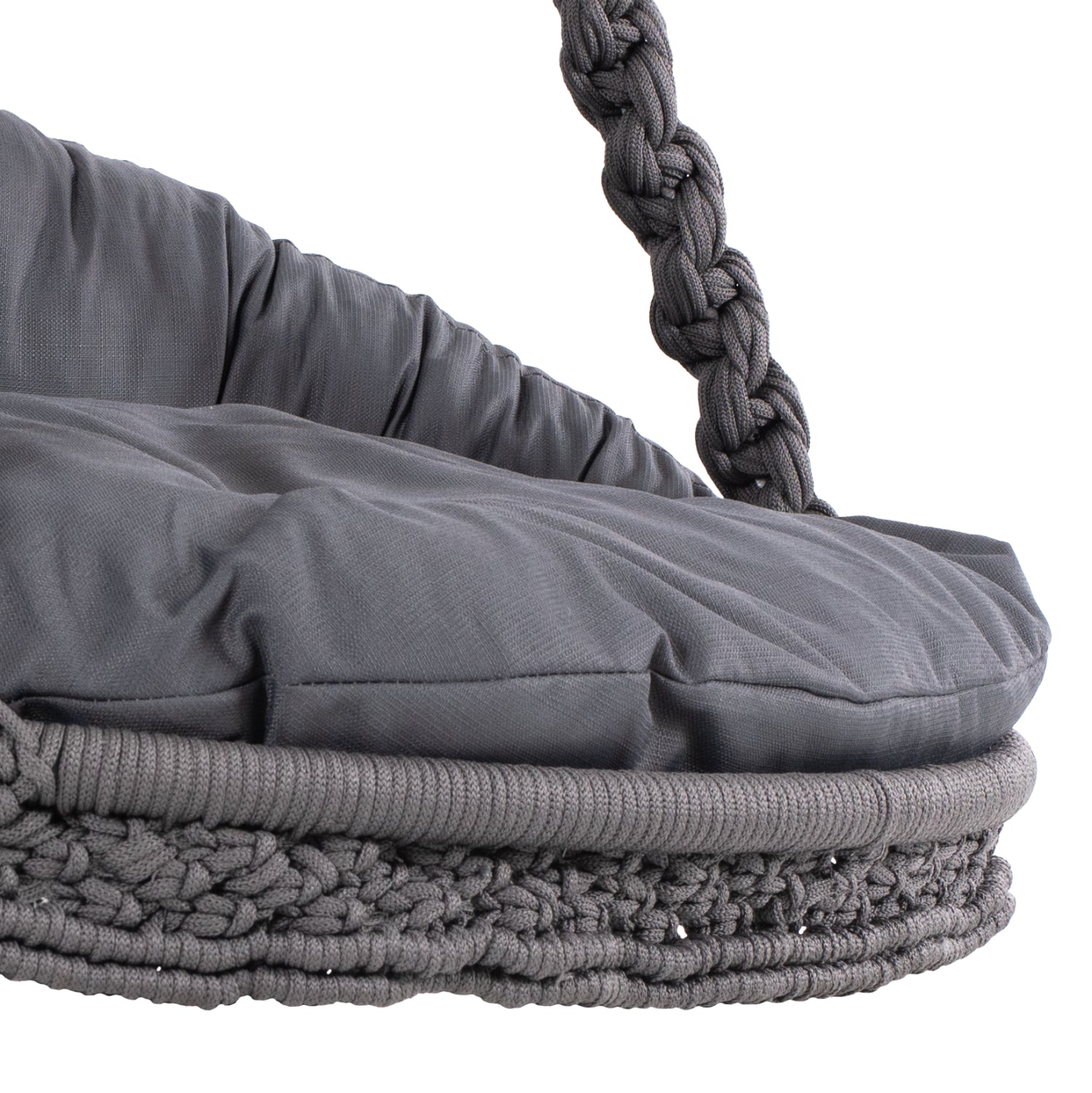 Висящо люлка August, макраме, метал, въглен, 123x113x145см.