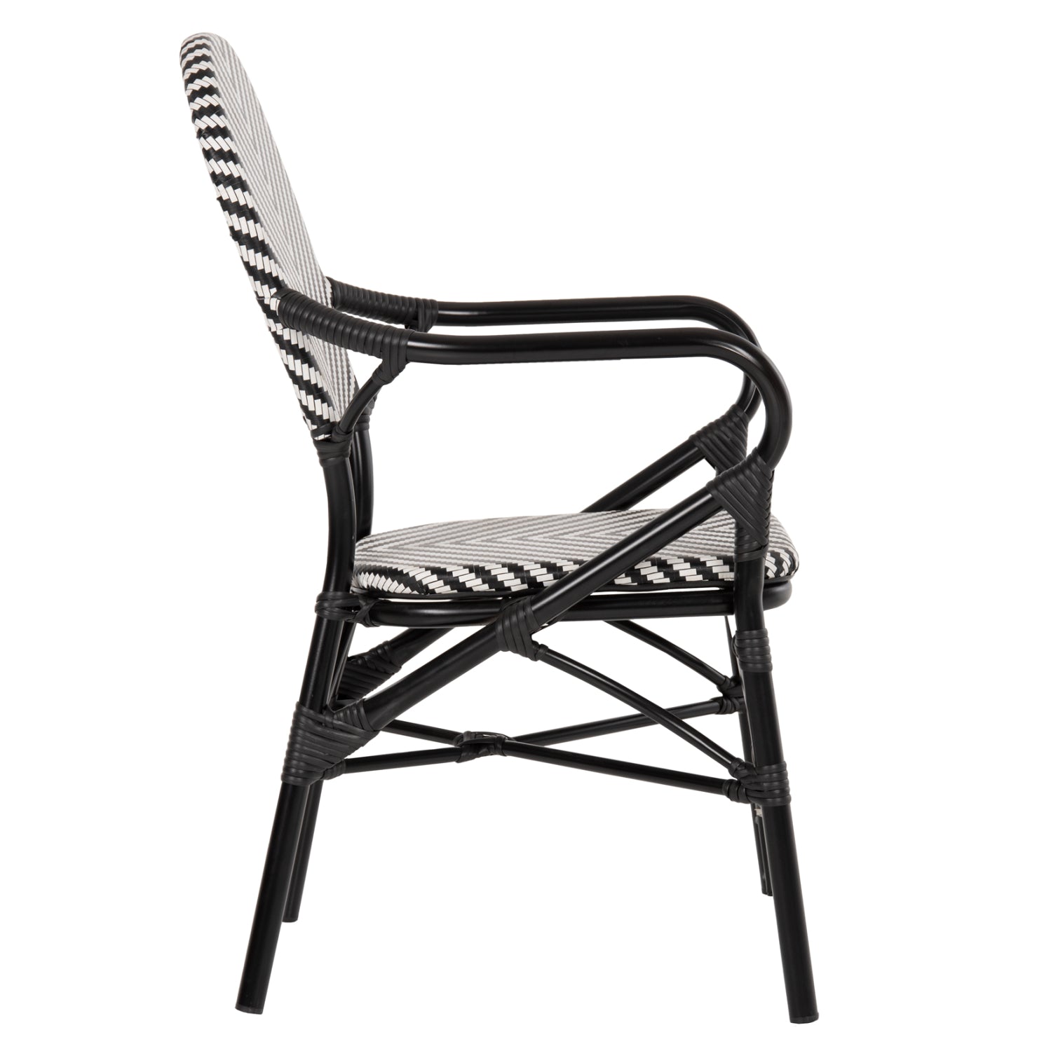 Стол BAMBOO цвят черен-бял 56x59x94,5