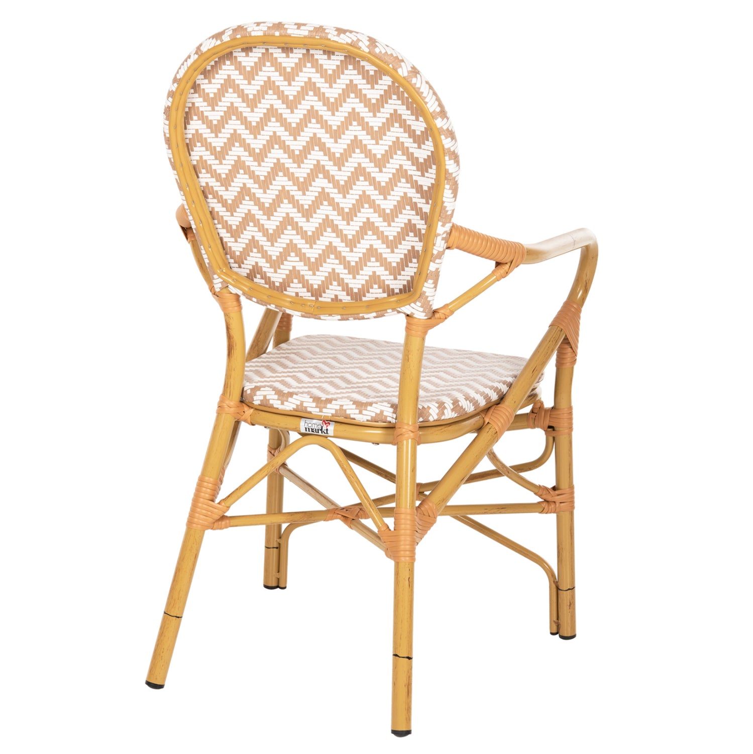 Алуминиево кресло Bamboo look  натурал - бяло 55x58x95 см.