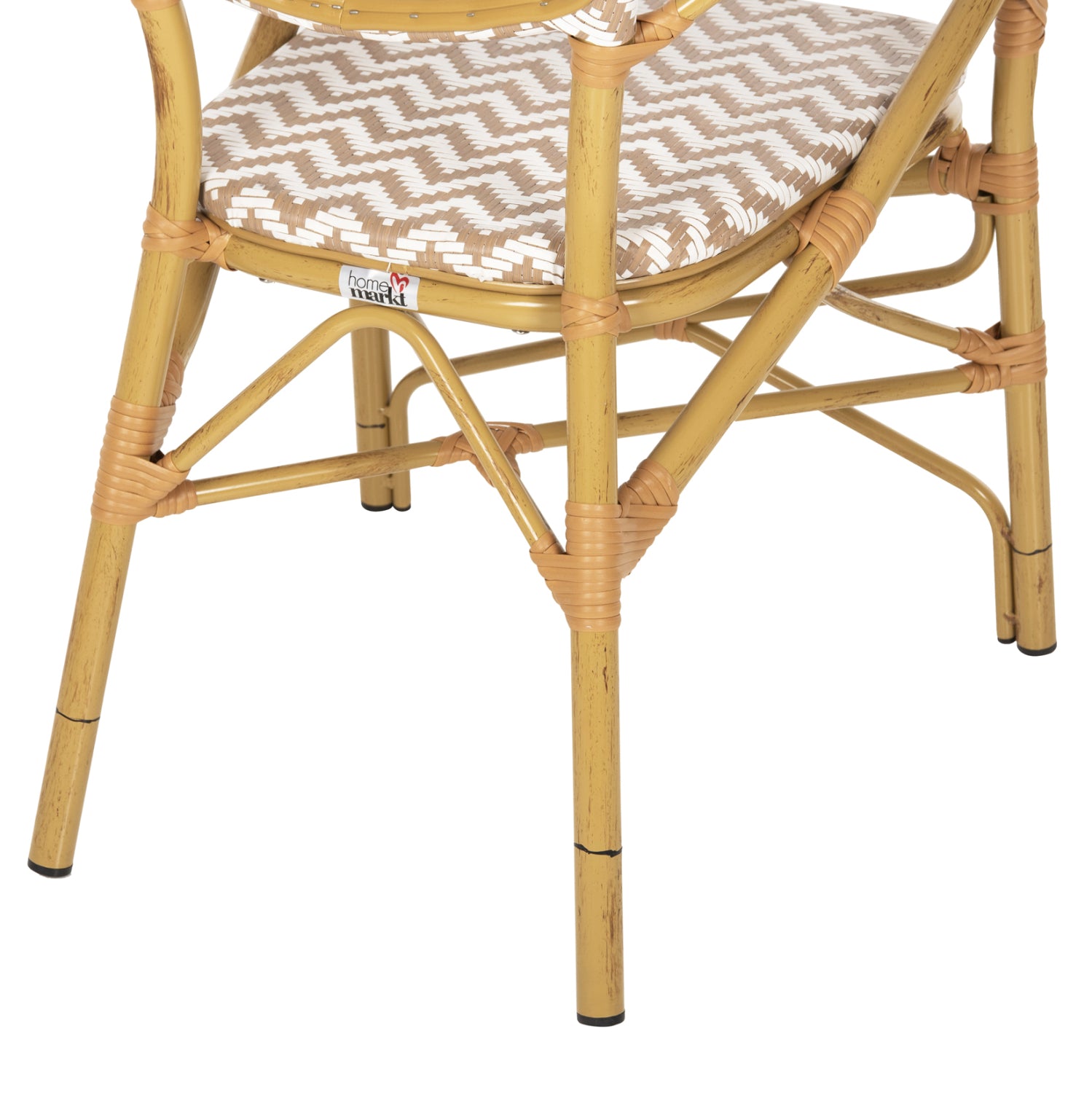 Алуминиево кресло BAMBO look  натурал - бяло 55x58x95 см.
