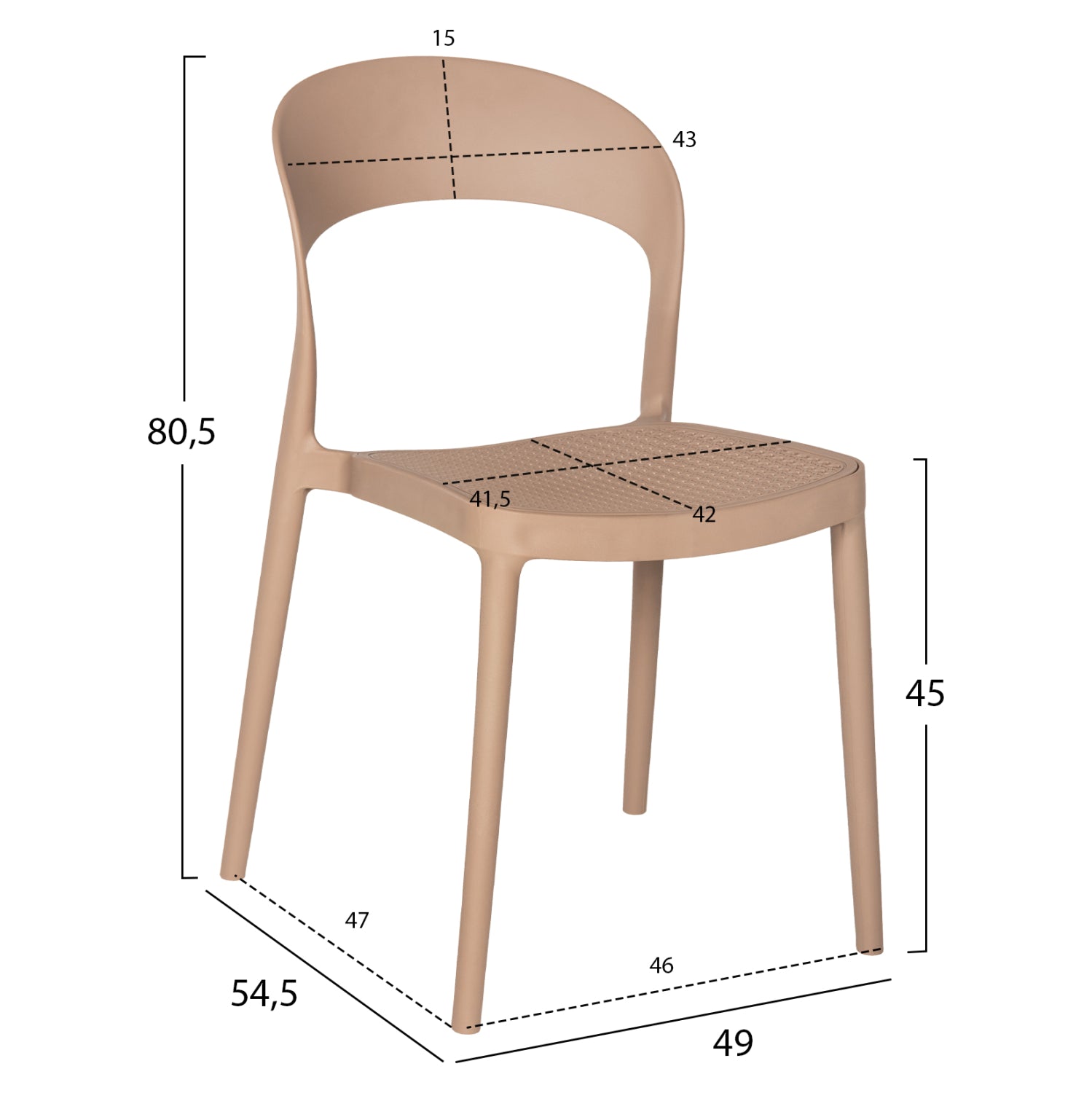 Стол  CLEO цвят капучино  49x54,5x80,5