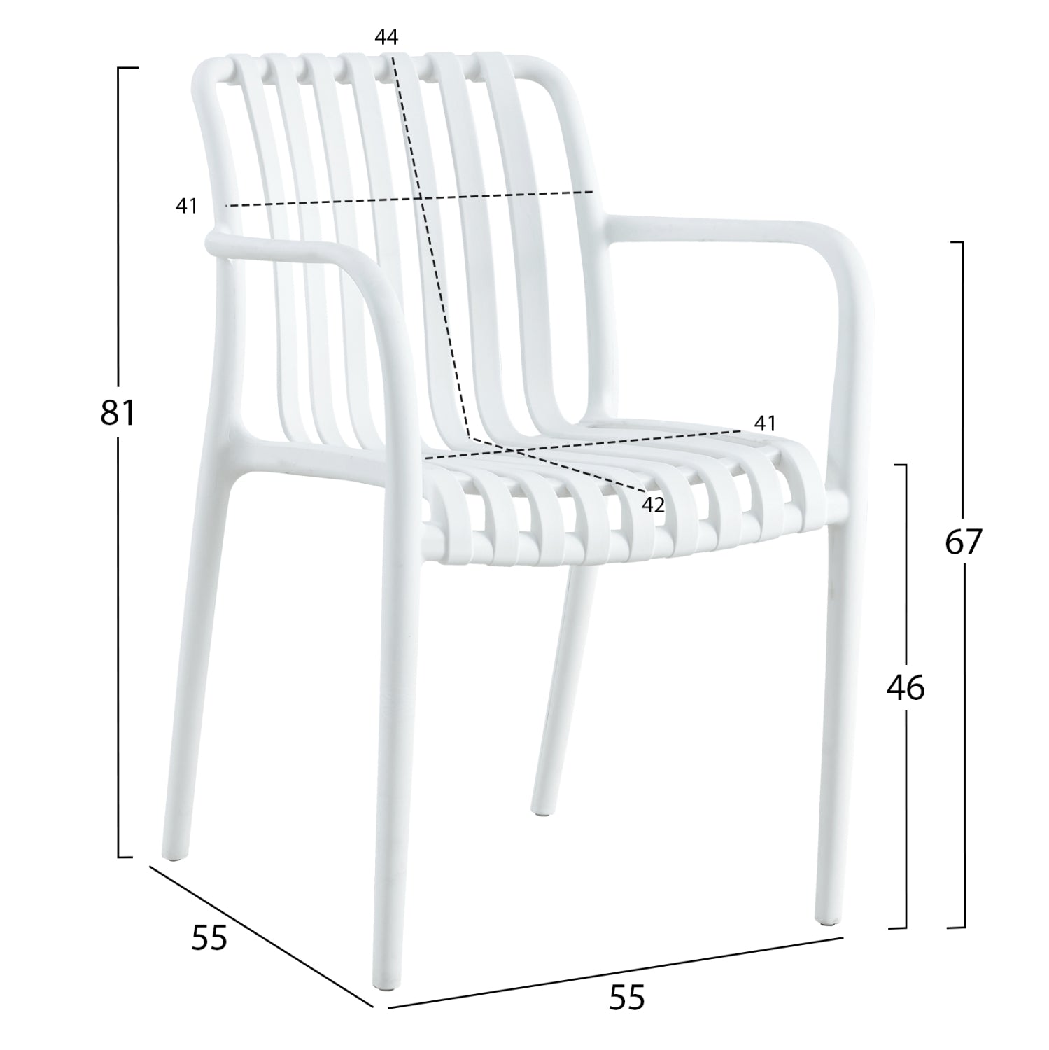Полипропиленов стол  ТIPPY бял 55x55x81см