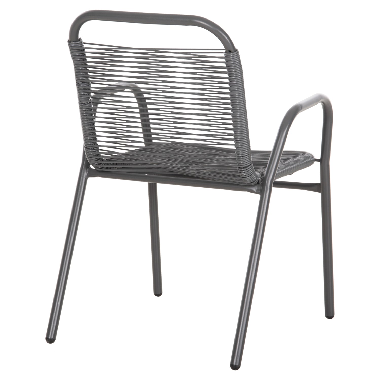 Градински стол  Аvril , метал и синтетичен ратан, сиво, 54.5x56x78см