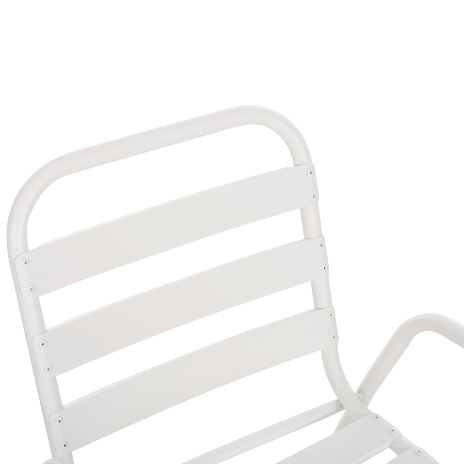 Стол Рrelude с метална рамка, алуминиева облегалка и седалка, бял 54x56x79см