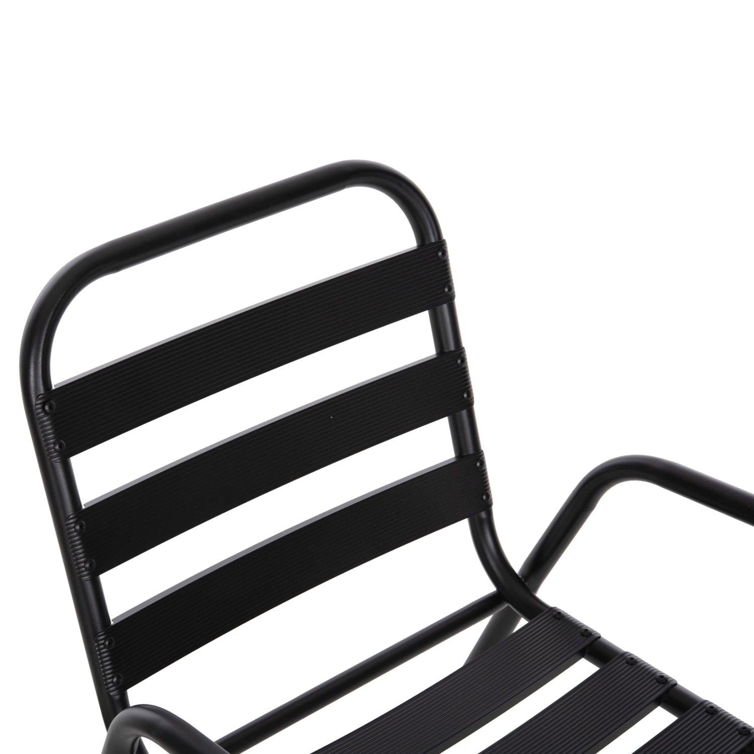 Стол Рrelude с метална рамка и алуминиева облегалка и седалка - черен 54x56x79см