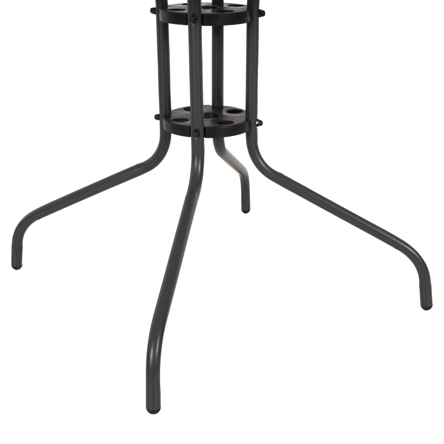 Градинска маса Figo, метал, сиво-стъклена повърхност, 80x80x71см