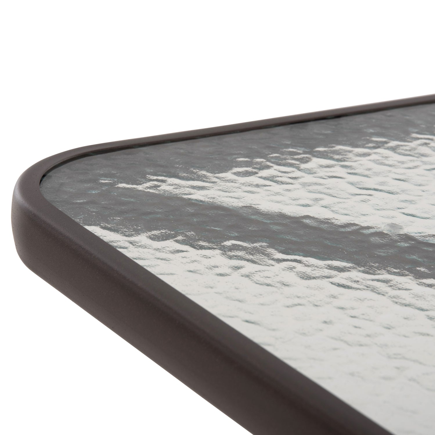 Градинска маса Figo, метал, кафяво-стъклена повърхност, 80x80x71см