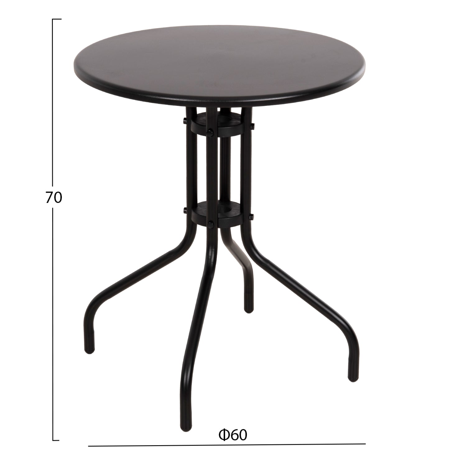 Маса Лино ф60 метална  -черен цвят