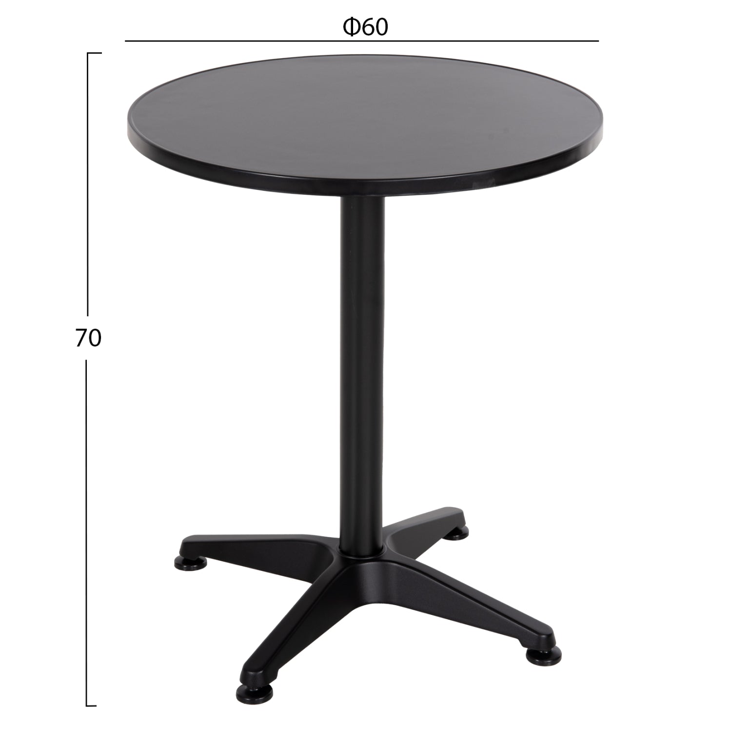 Маса Джос алуминиева черен цвят ф60см/70см