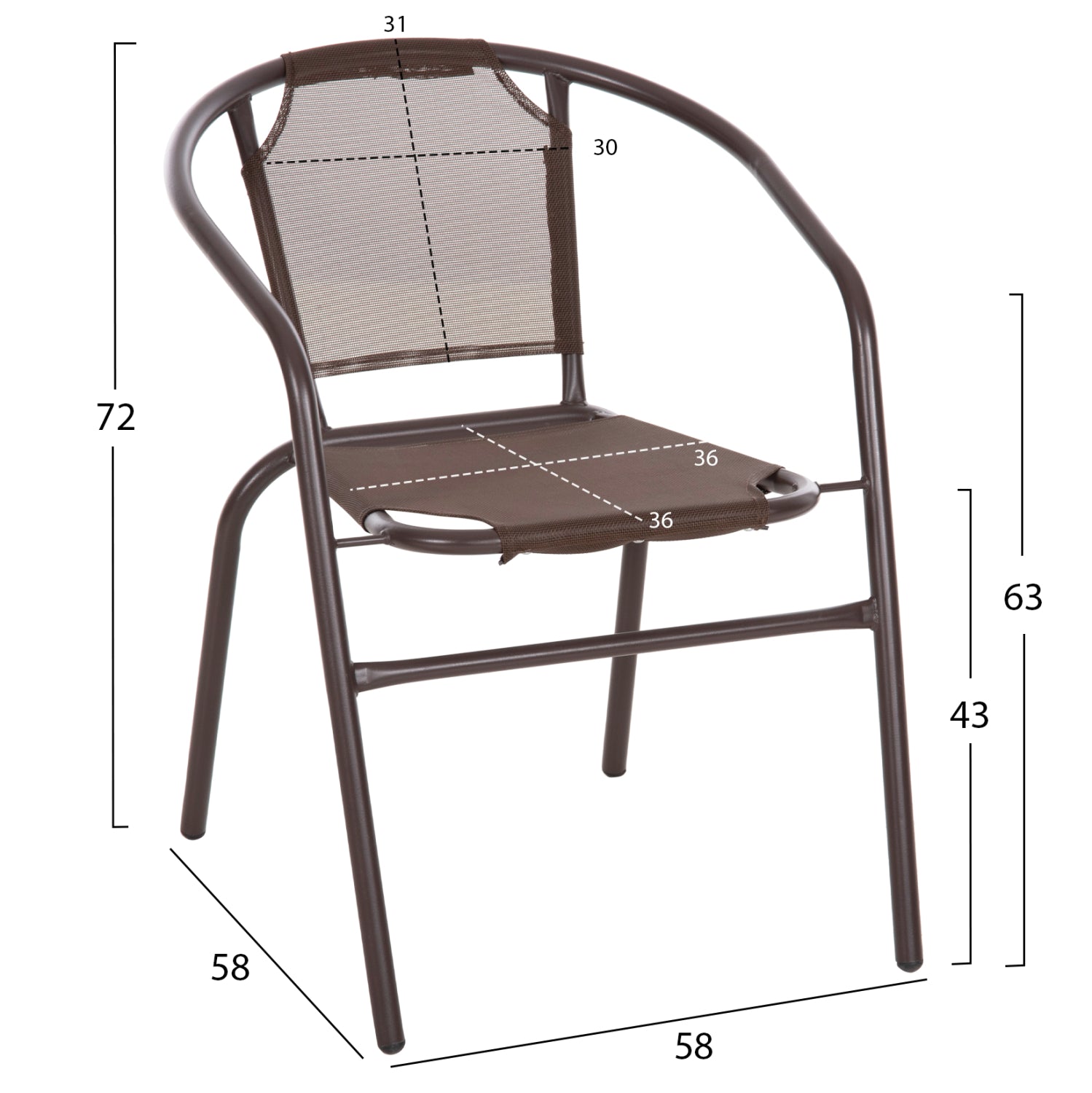 Стол LEDAN  кафяв цвят 55x58x72