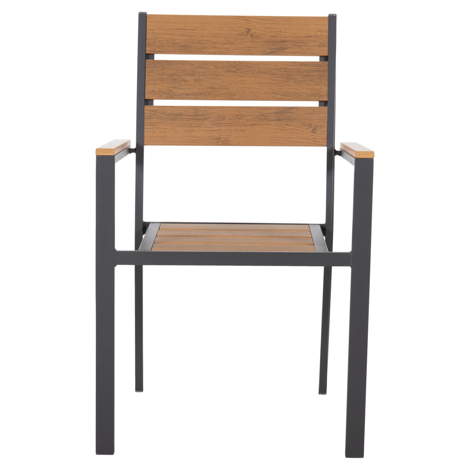 Кресло Сага алуминий цвят антрацит-натурал 55x55x86