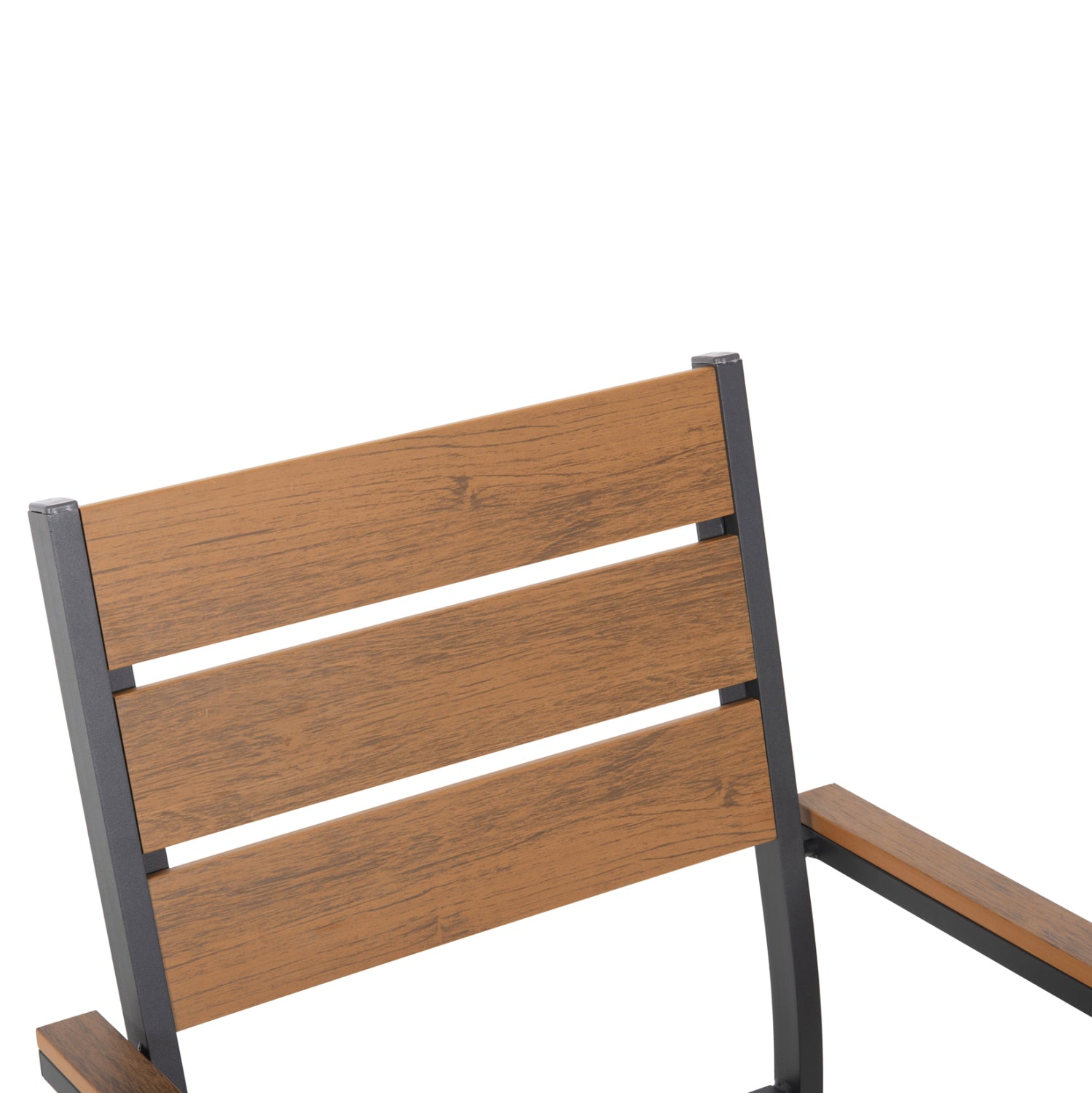 Кресло Сага алуминий цвят антрацит-натурал 55x55x86