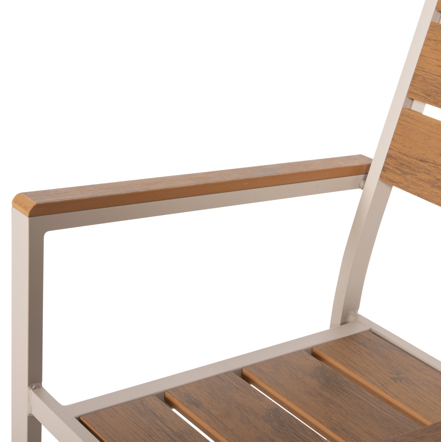 Кресло Сага алуминиев цвят шампанско-натурал 55x55x86