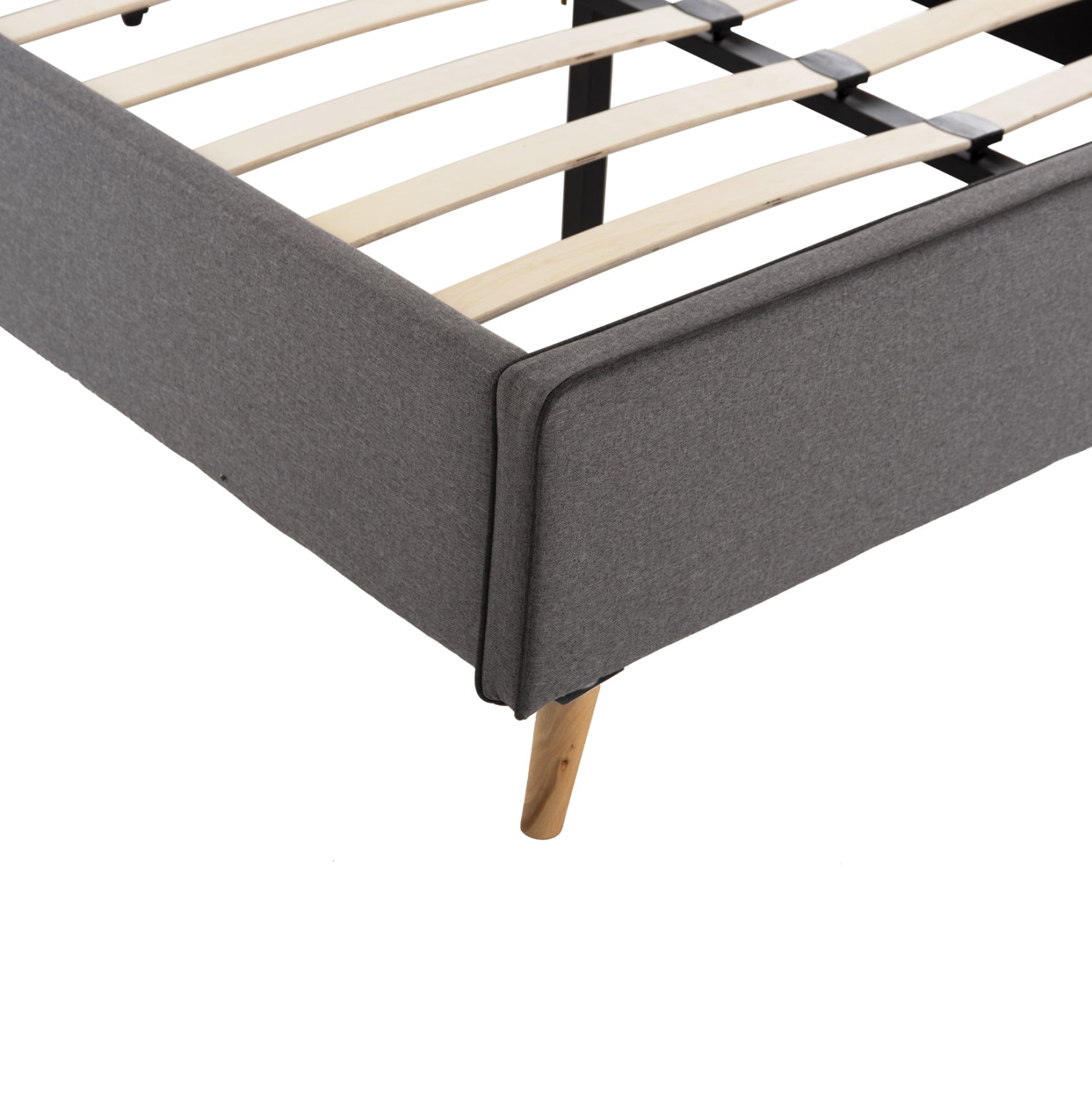 Легло мейлин в сив плат и сива винтова решетка за матрак 120x200 ek