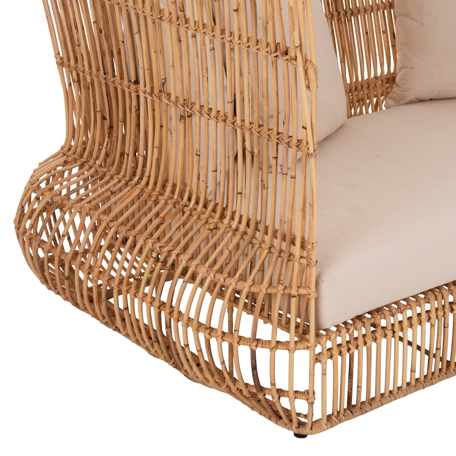 Канапе ZEPHYR натурал ратан с възглавници 200x120x142