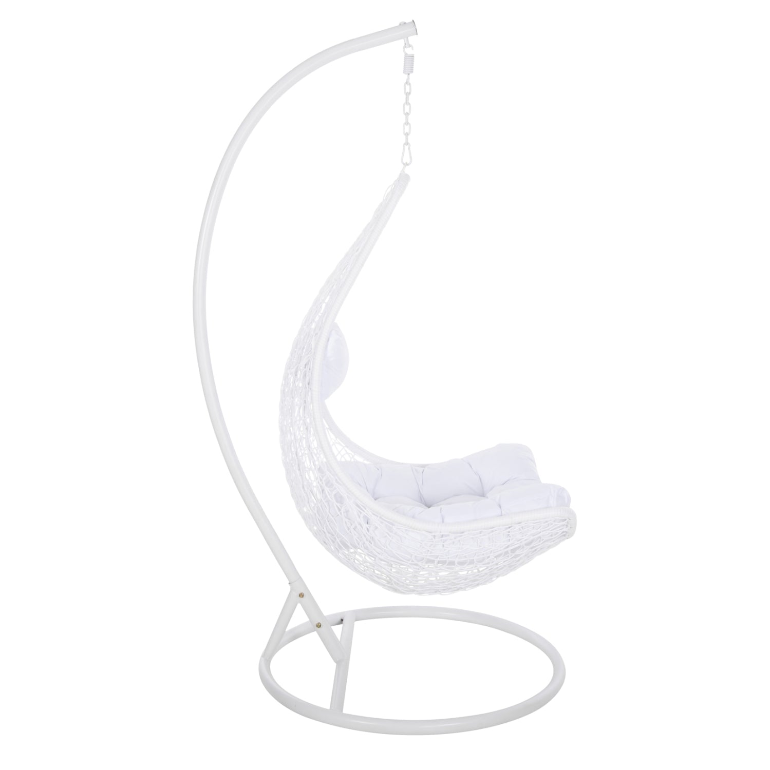 Люлка висяща Folia метал/ратан  бял цвят 95/195см
