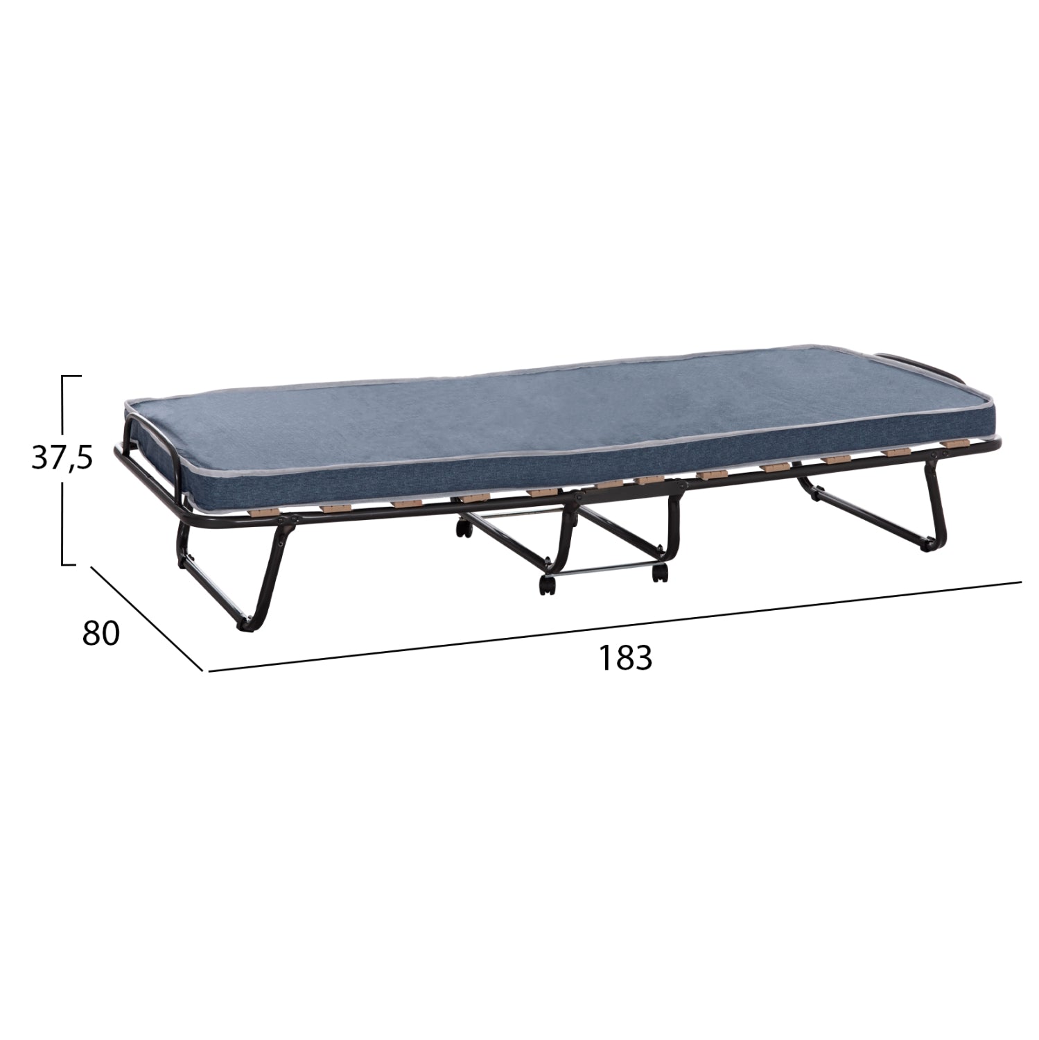 Италианско легло  SLADE с колела и матрак 6,5см дънков вид 80x183x37,5см