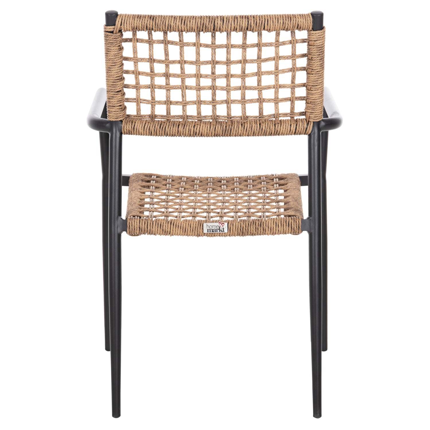 Стол Трилан цвят черен-сиво кафяв  57x59x85