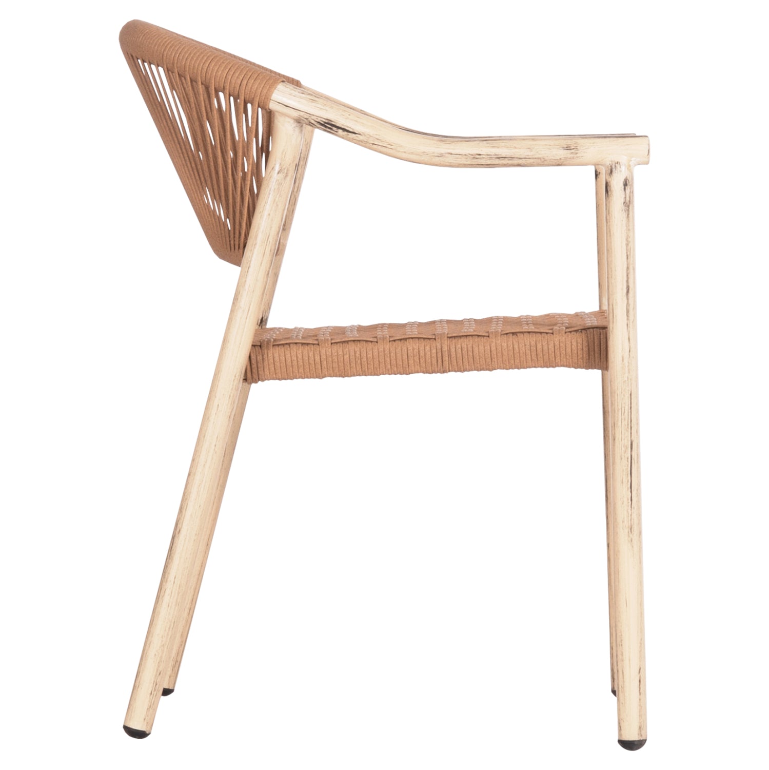 Фотьойл KERLY Алуминий, дъб - меден цвят, синтетичен ратан 54x58.5x76