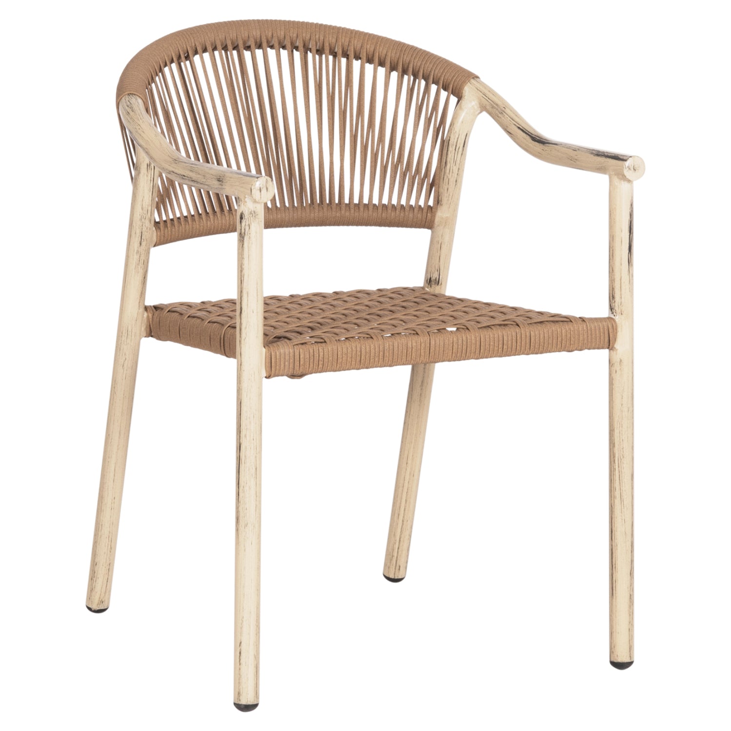 Фотьойл KERLY Алуминий, дъб - меден цвят, синтетичен ратан 54x58.5x76