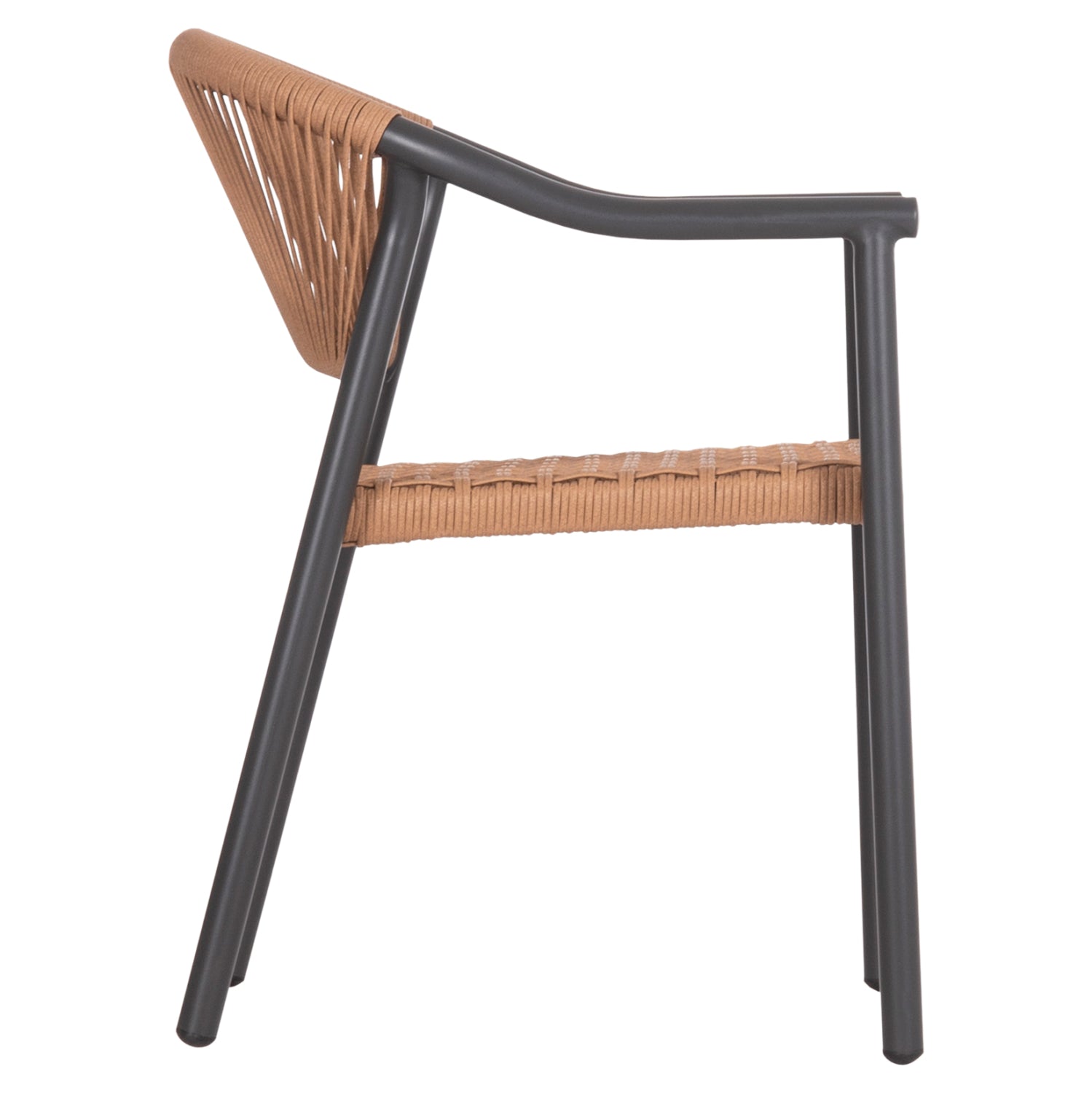 Фотьойл KERLY  Алуминий Тъмносив--Бежов Синтетичен ратан 54x58.5x76см