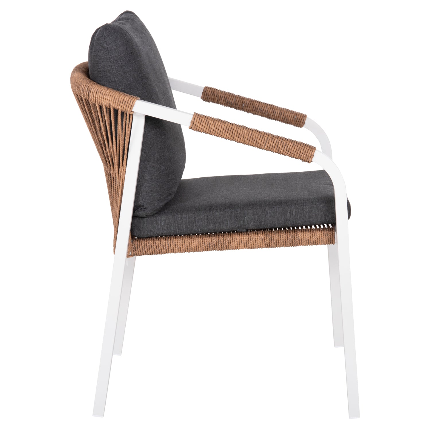 Кресло  MAERLY цвят бял-антрацит 57x60x84