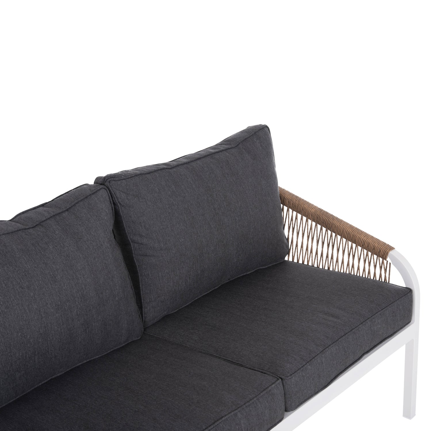 Комплект градински Дрим алуминий цвят бял-натурал с маса  109x56.5x41