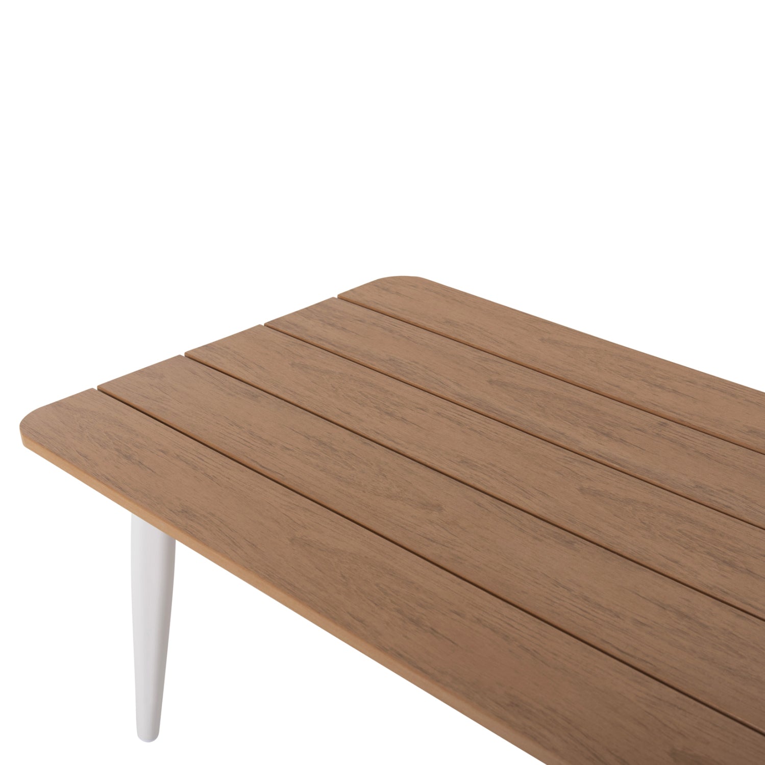 Комплект градински Дрим алуминий цвят бял-натурал с маса  109x56.5x41