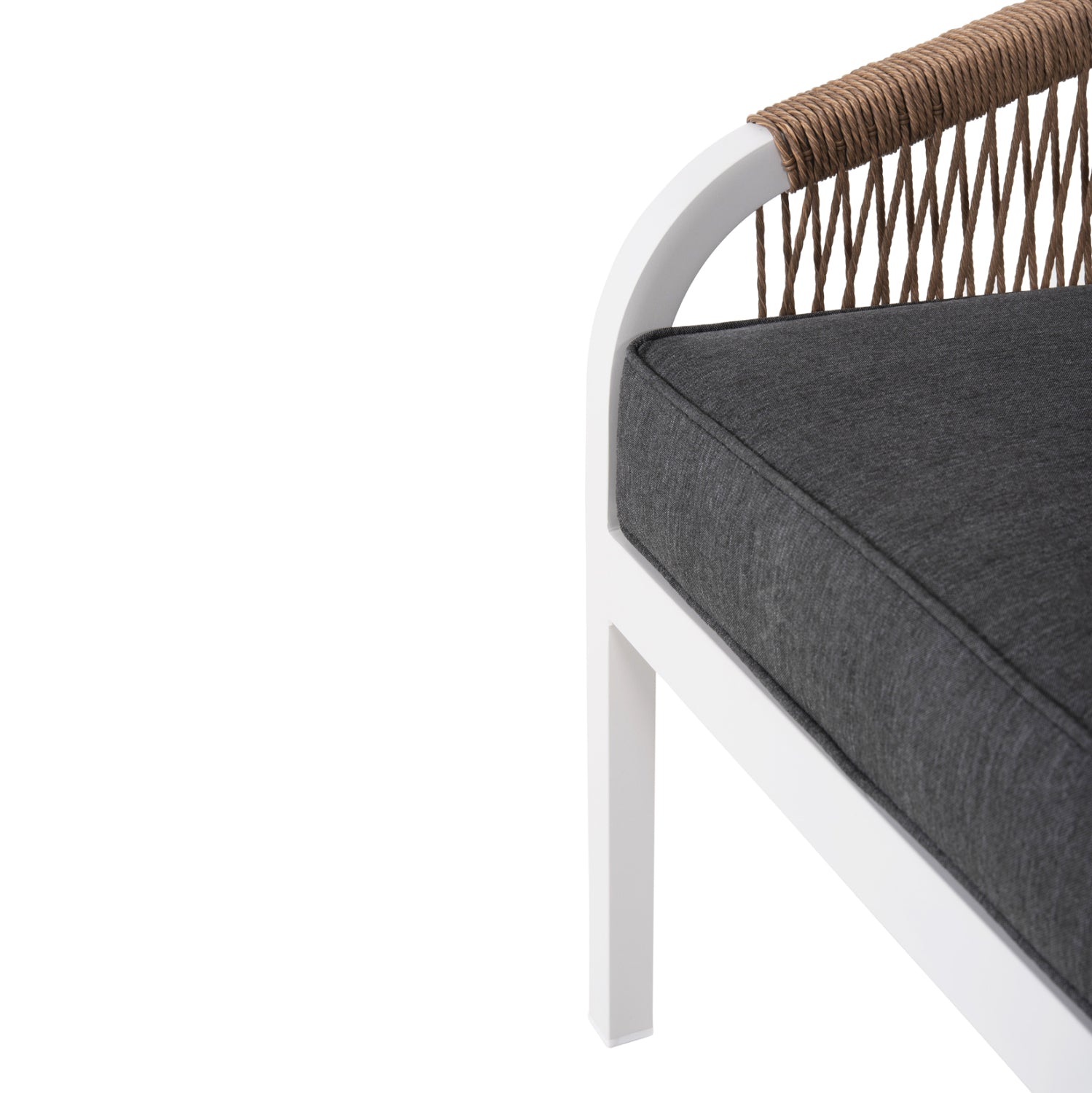 Комплект градински Дрим алуминий цвят бял-натурал с маса  109x56.5x41