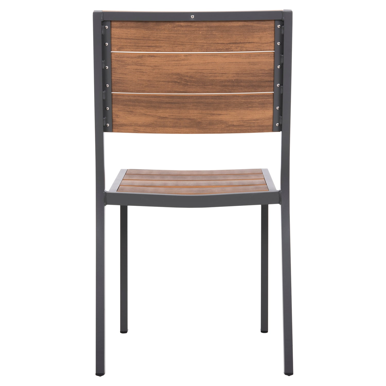 Алуминиев стол Saga тъмно сив с полидърво 46x52x86см