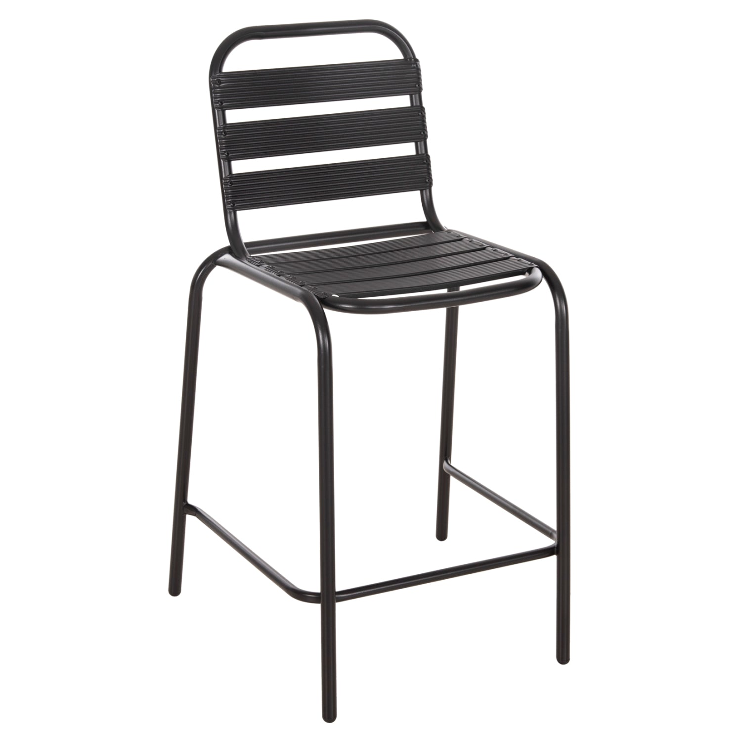 Бар стол LAURA средна височина черен цвят 58,5x58x104