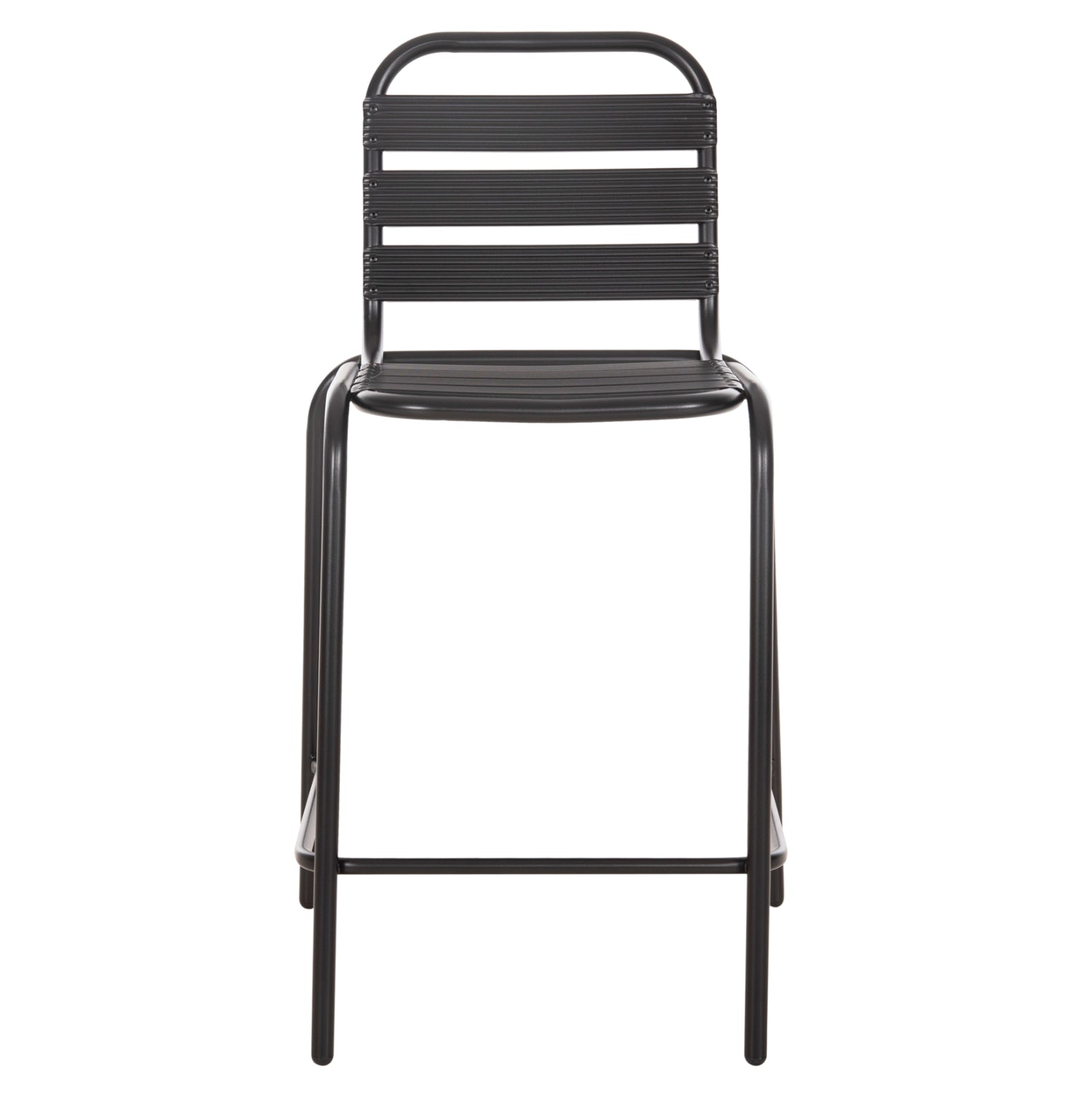 Бар стол LAURA средна височина черен цвят 58,5x58x104