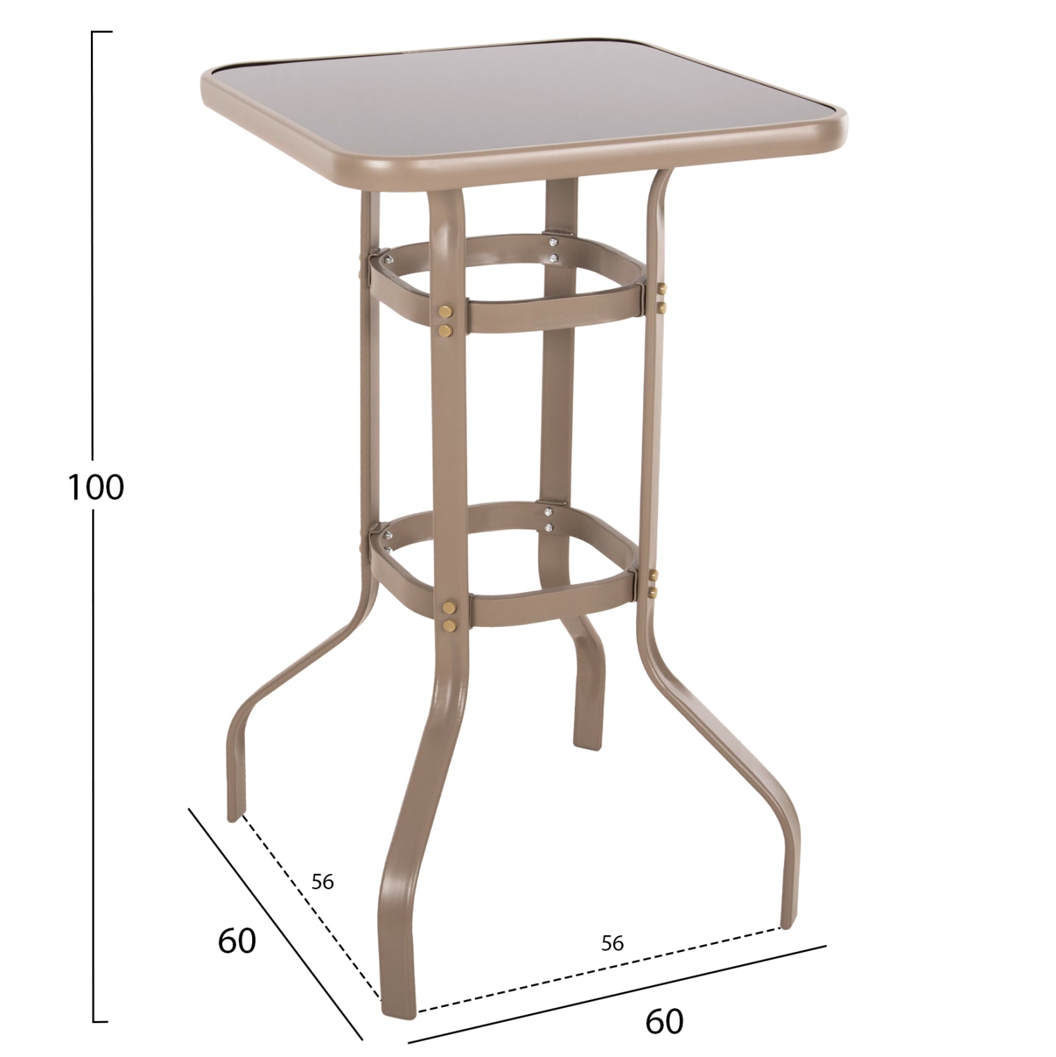 Бар маса FIGGY  цвят шампанско 60x60x100см