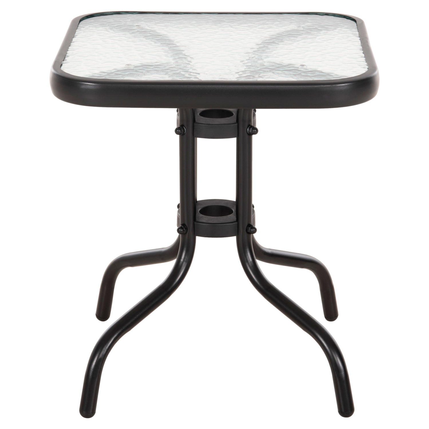 Странична маса Figo метал черно-стъклена повърхност 45x45x51см