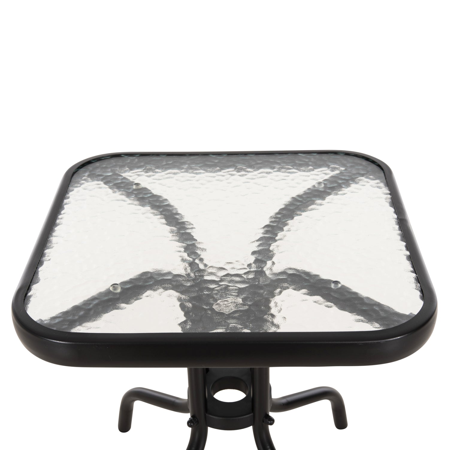 Странична маса Figo метал черно-стъклена повърхност 45x45x51см