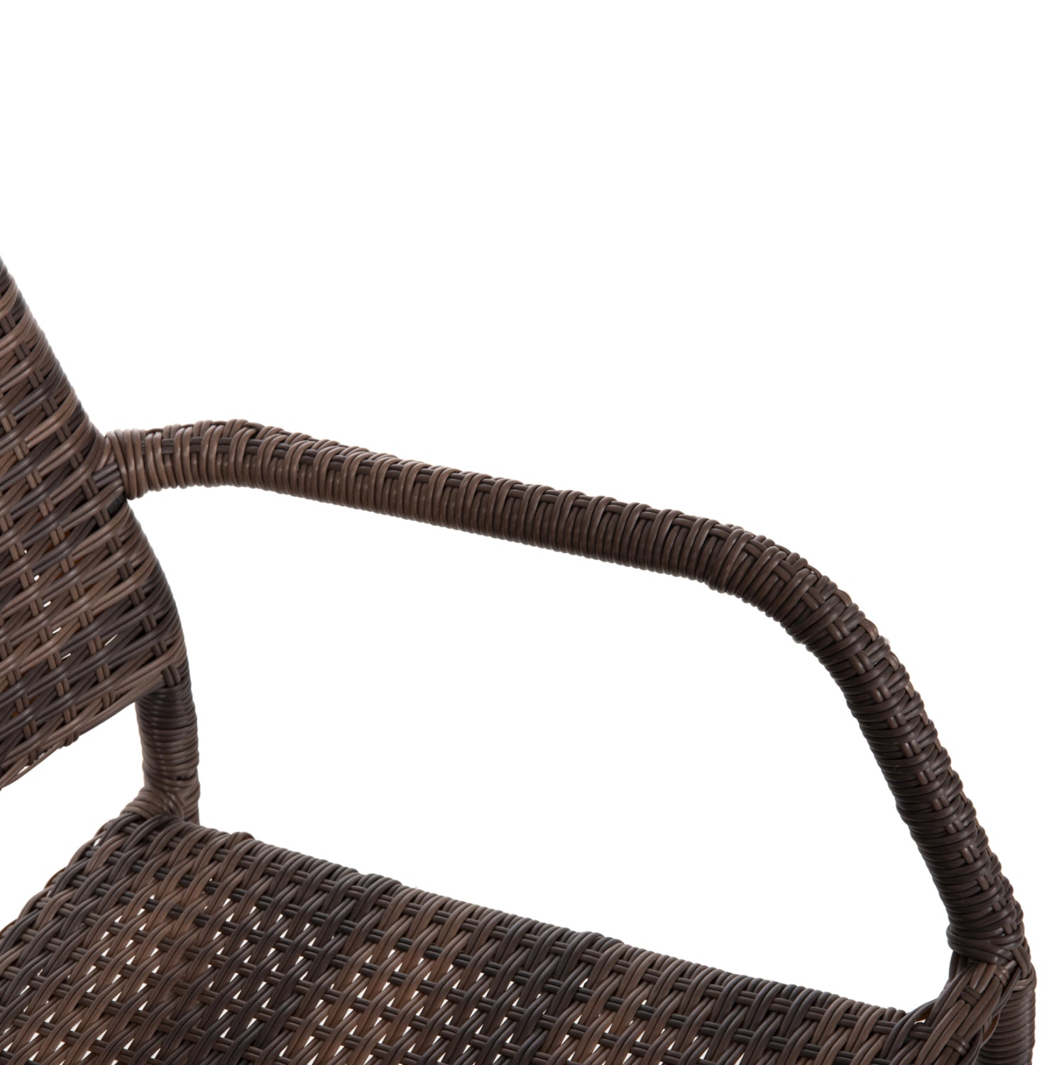 Градински стол  MORNER , метален, с кафява пе ракита, 55x58x87 см