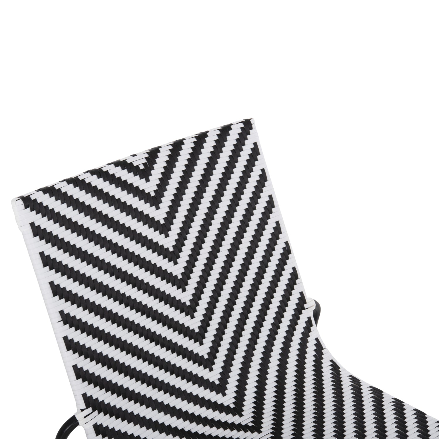 Стол  PONY метал  цвят черно бял синтетичен ратан 66x68x75см