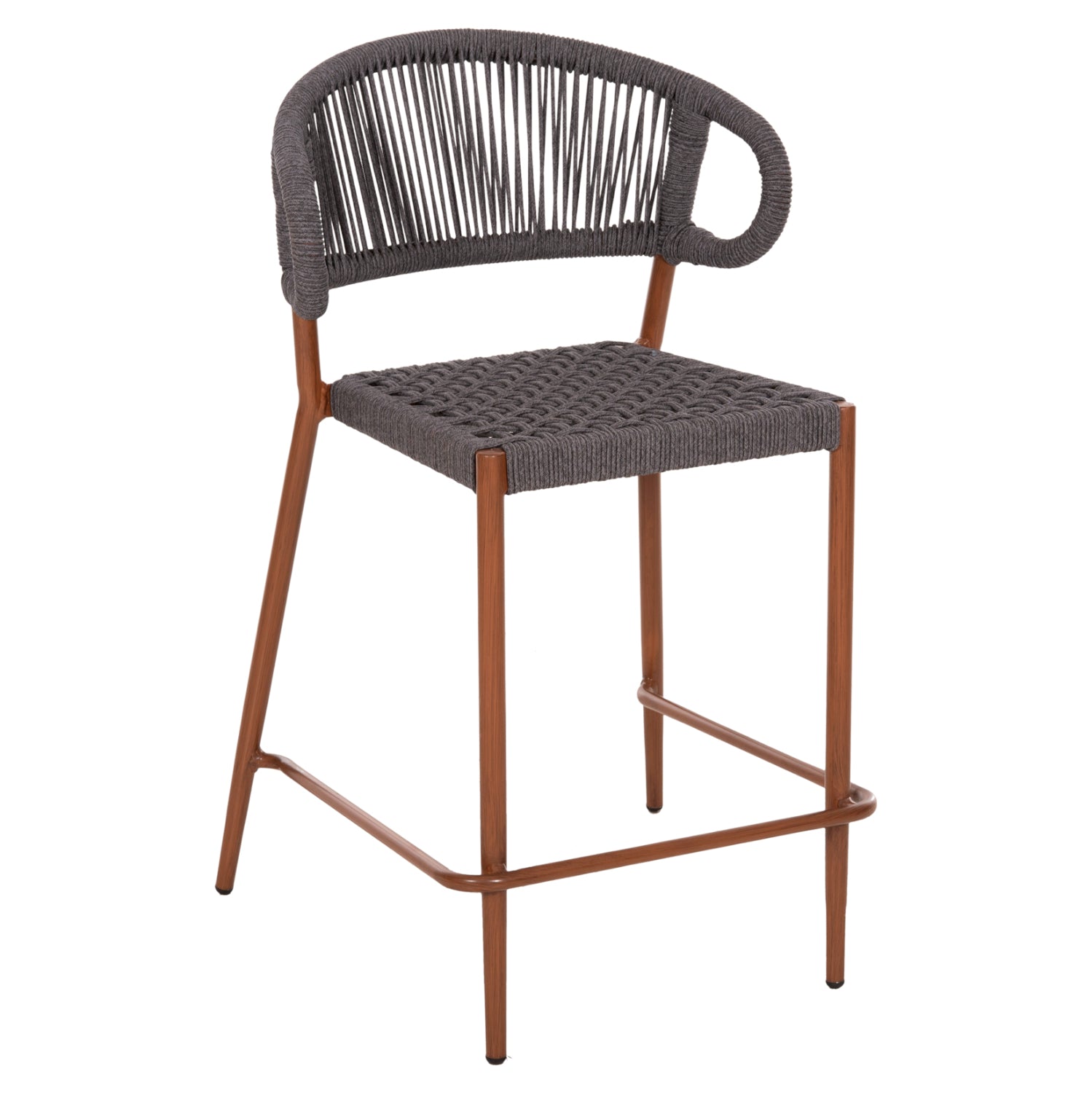 Бар стол EULO средна височина цвят орех-сив  60x60x99