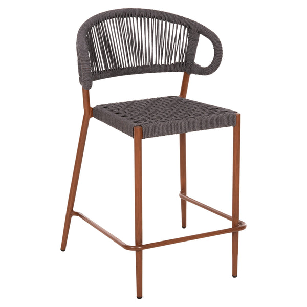 Бар стол EULO средна височина цвят орех-сив  60x60x99