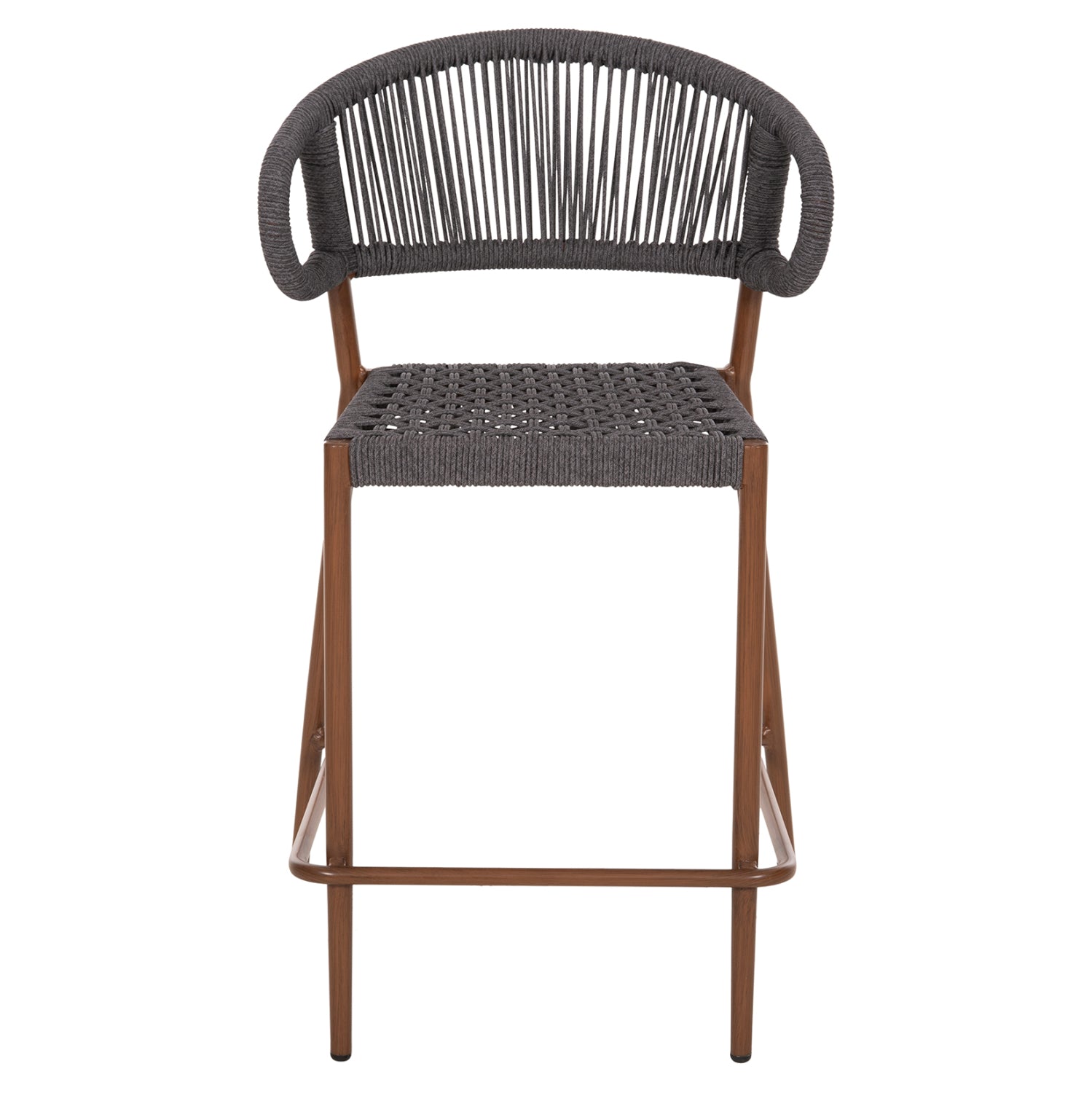 Бар стол EULO средна височина цвят орех-сив  60x60x99