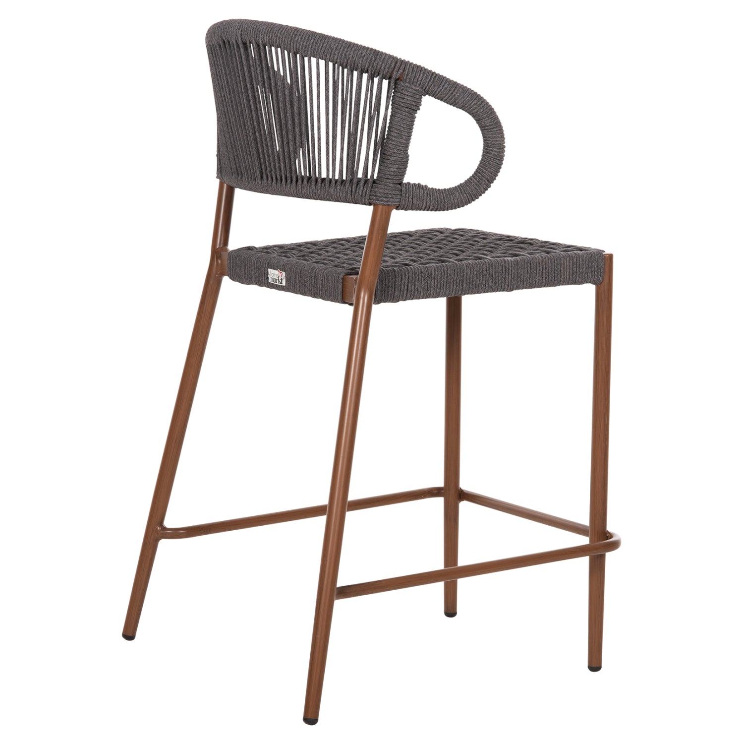 Бар стол EULO средна височина цвят орех-сив  60x60x99