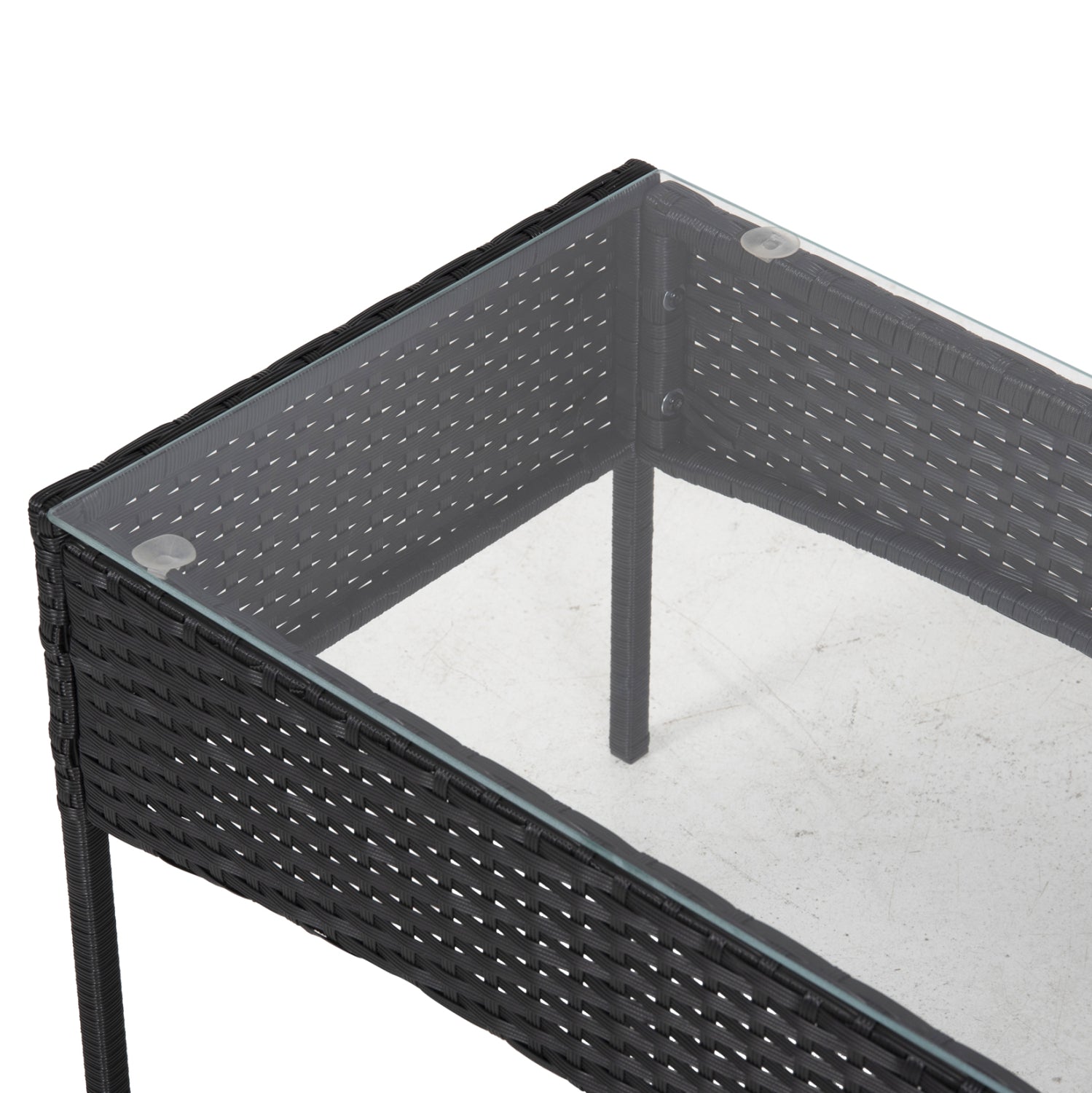 Градински комплект  Стасия 4 бр цвят черен-капучино диван с 2 кресла и маса75.5x37.5x38.5