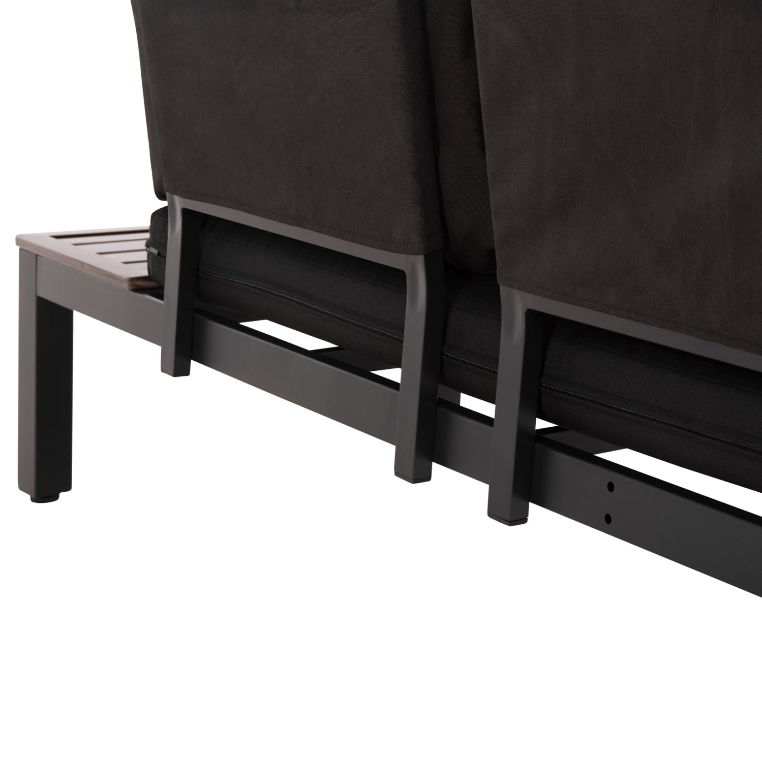 Комплект градински Декс алуминий цвят антрацит-кафяв/черен с 2 дивана 164x74x73 и маса 63,5x63,5x32,5