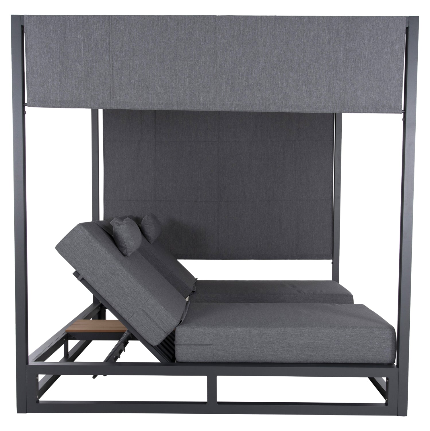 ДВОЕН АЛУМИНИЕВ ПЛАЖЕН ШЕЗЛОГ СЪС СЕННИК CUBE GALLANT GREY 2x2x2m