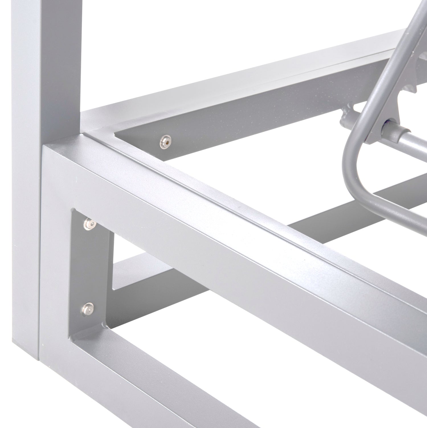 ДВОЕН АЛУМИНИЕВ ПЛАЖЕН ШЕЗЛОНГ СЪС СЕННИК  CUBE ГАЛАНТНО БЯЛО 2x2x2м