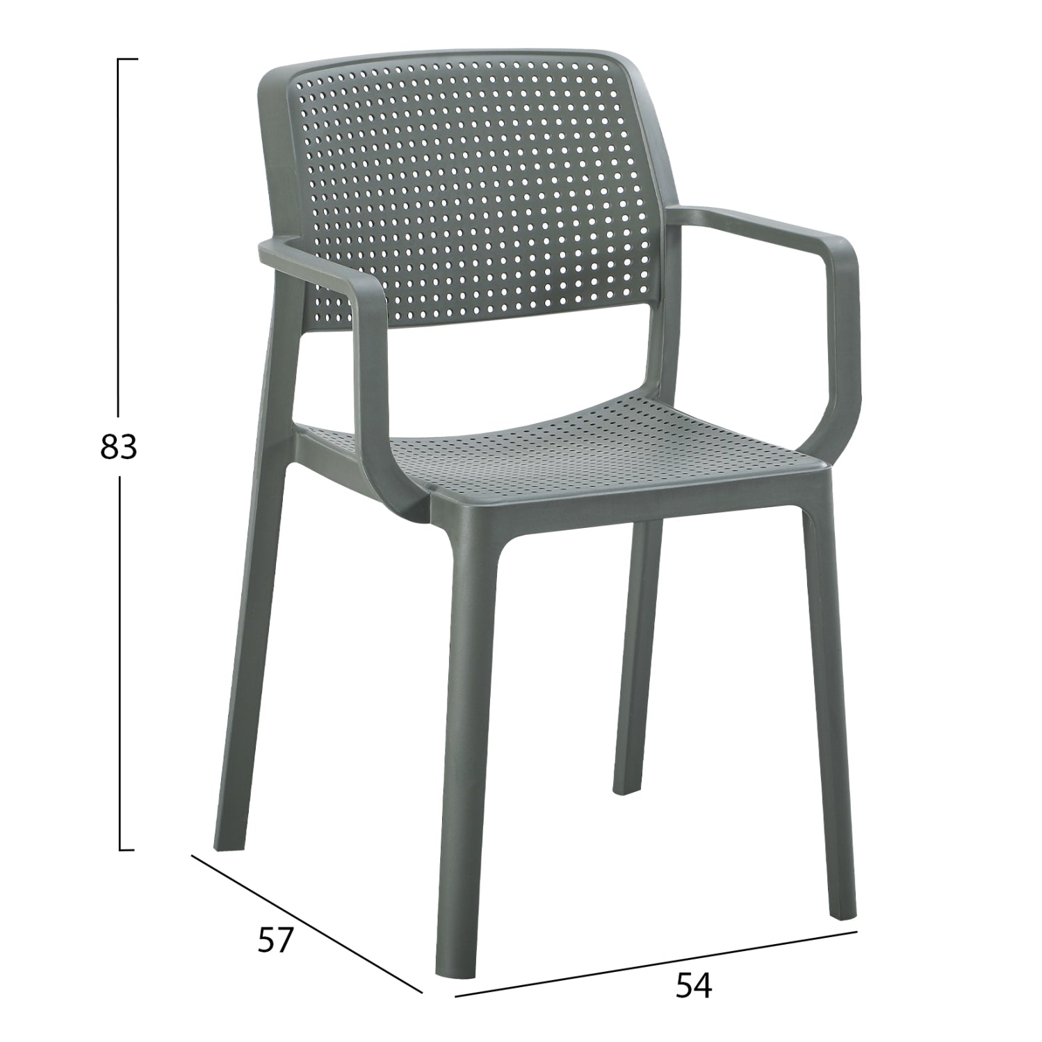 Градински стол COMFEE  Тъмно маслинено зелено, полипропилен 54x57x83см.
