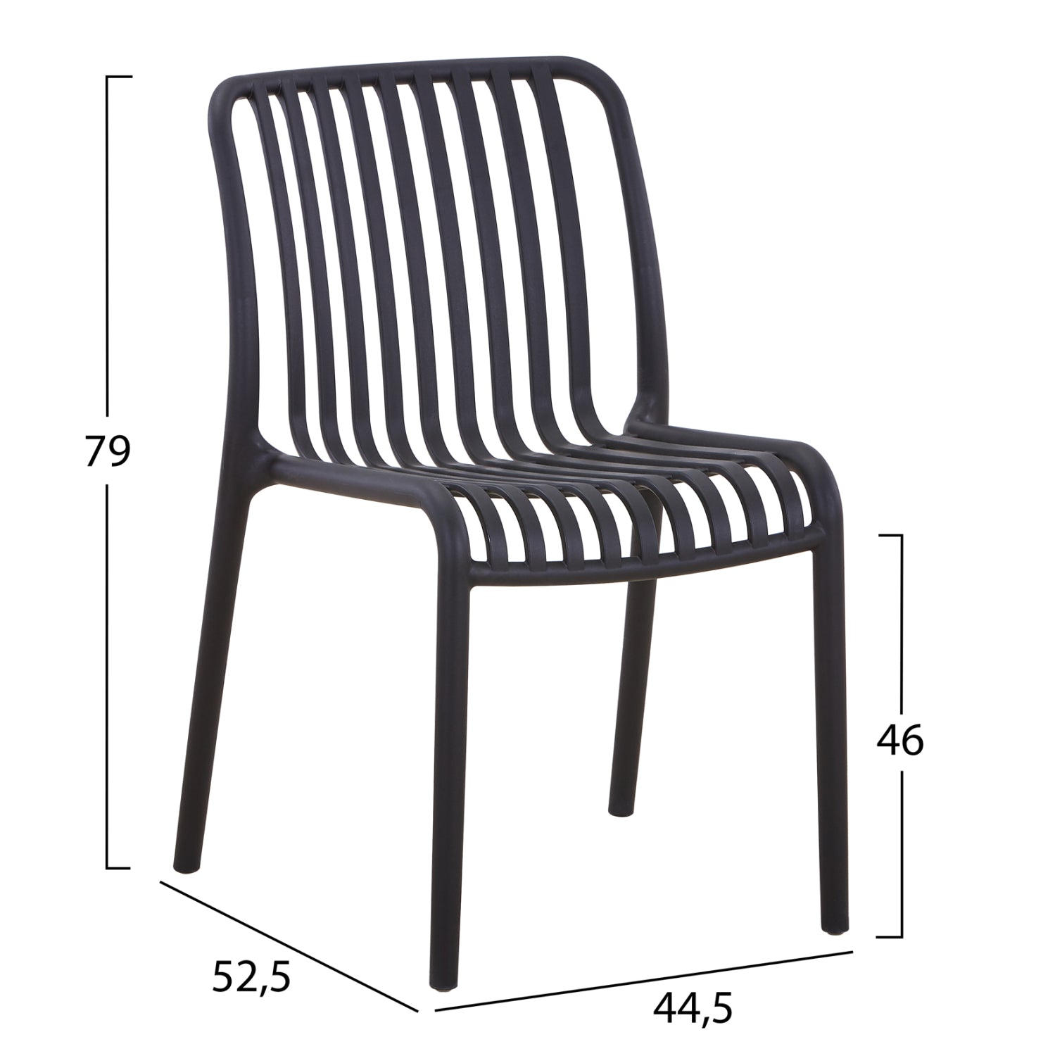 Стол  CONVEE черен цвят 48x56x79