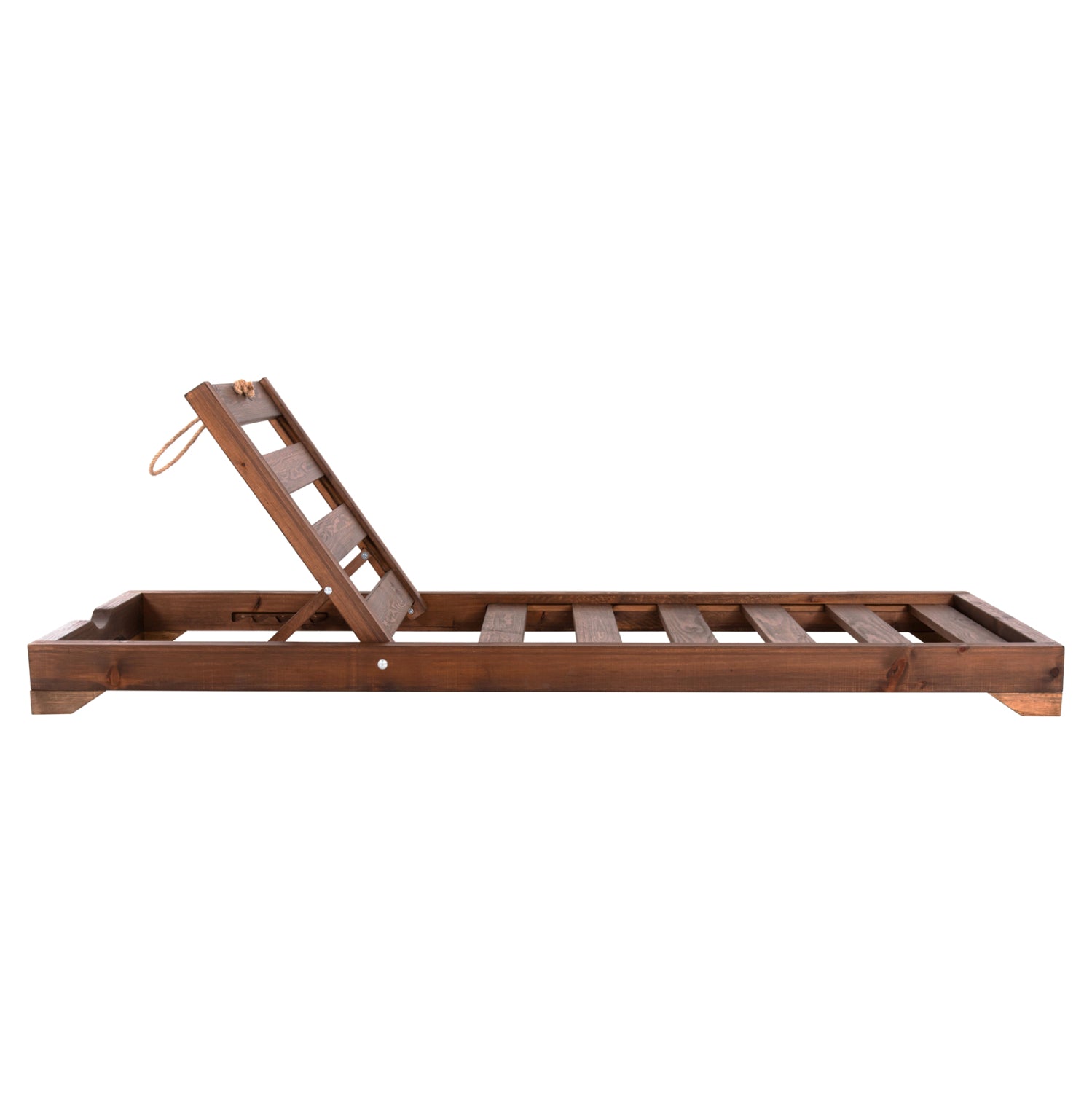 Шезлонг  IKARIA  борова дървесина /цвят орех 80x208x100см